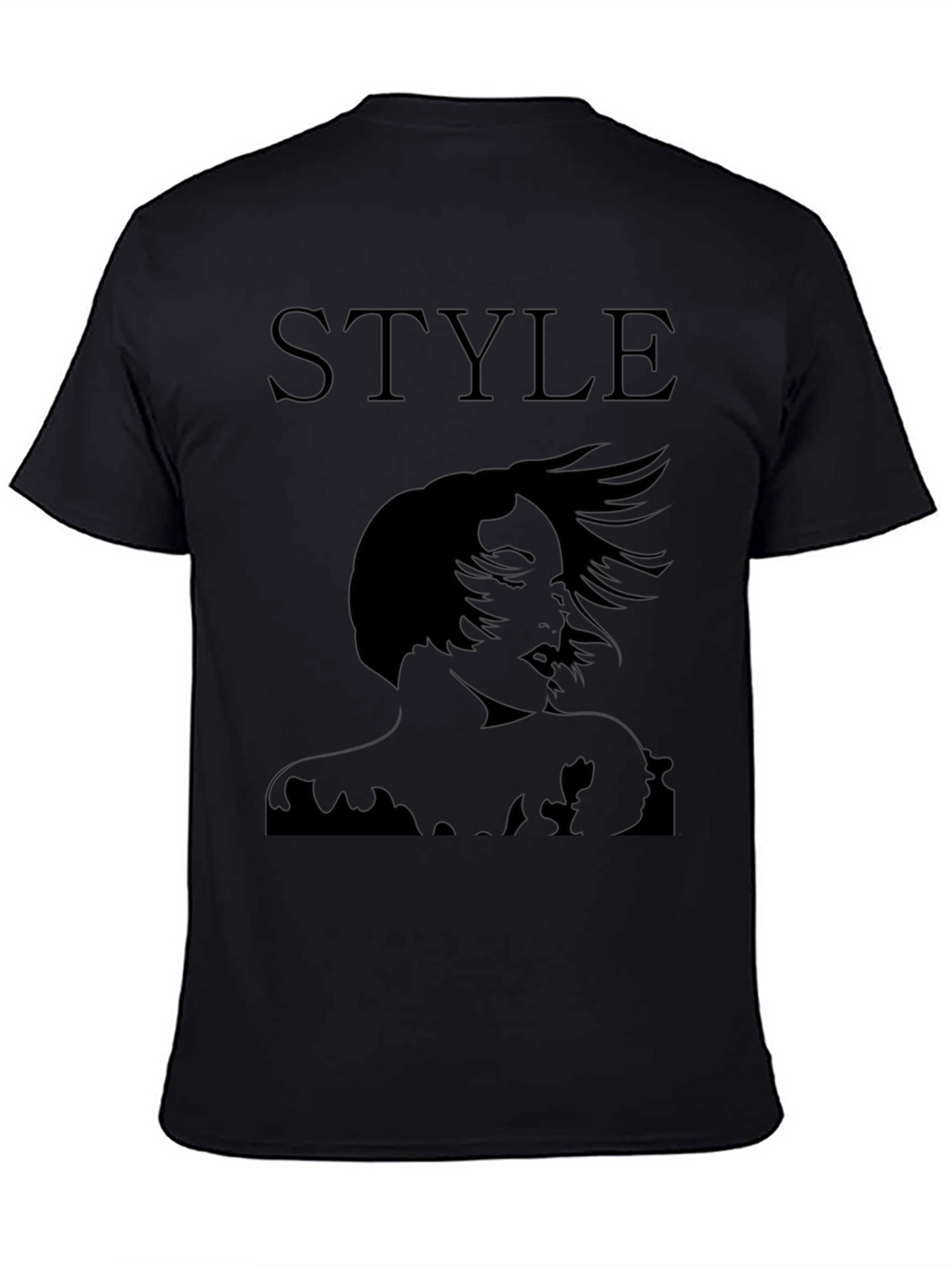 Stylish Black T-Shirt with Silhouette Design