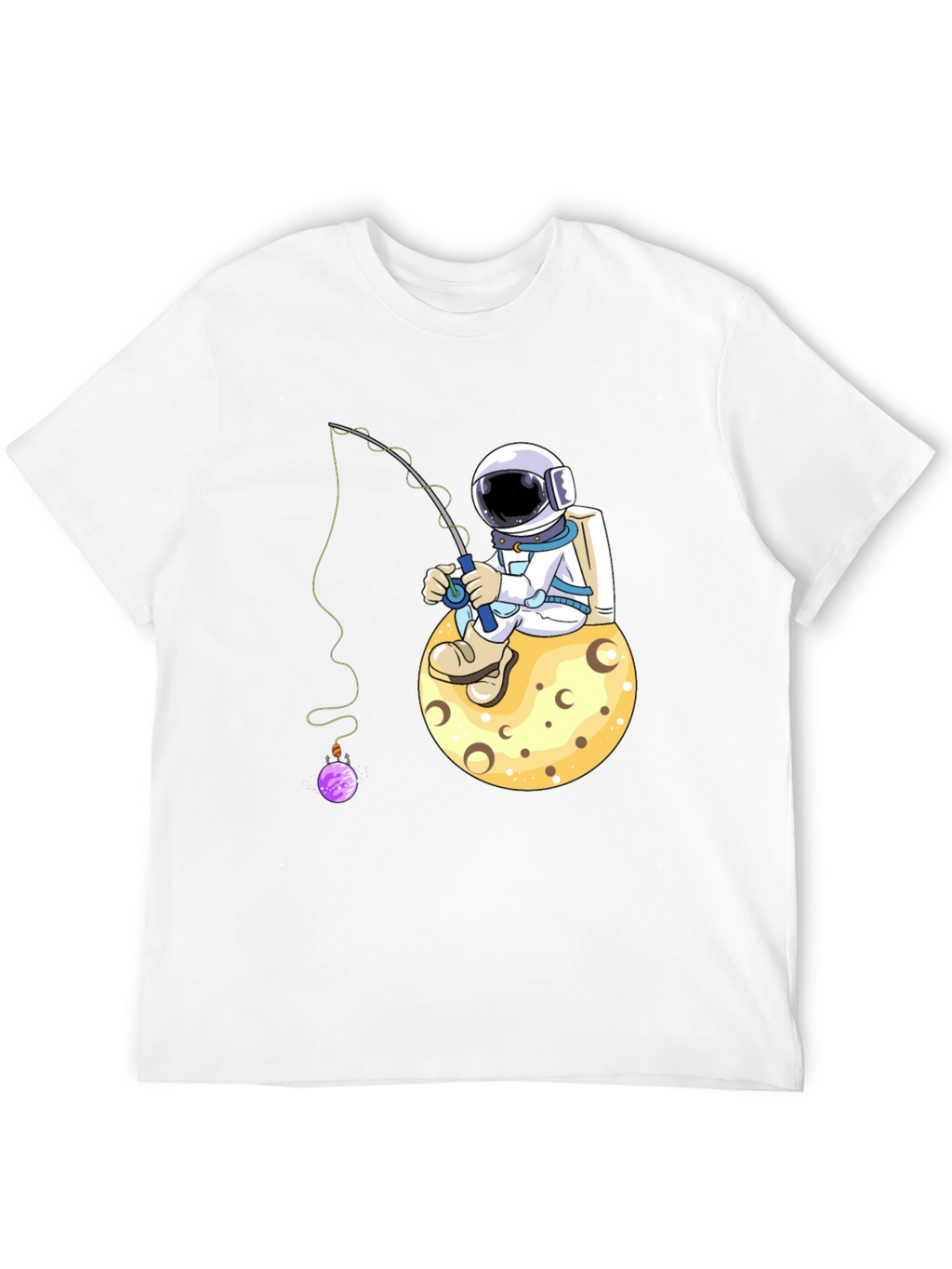 Astronaut Fishing on Moon T-Shirt