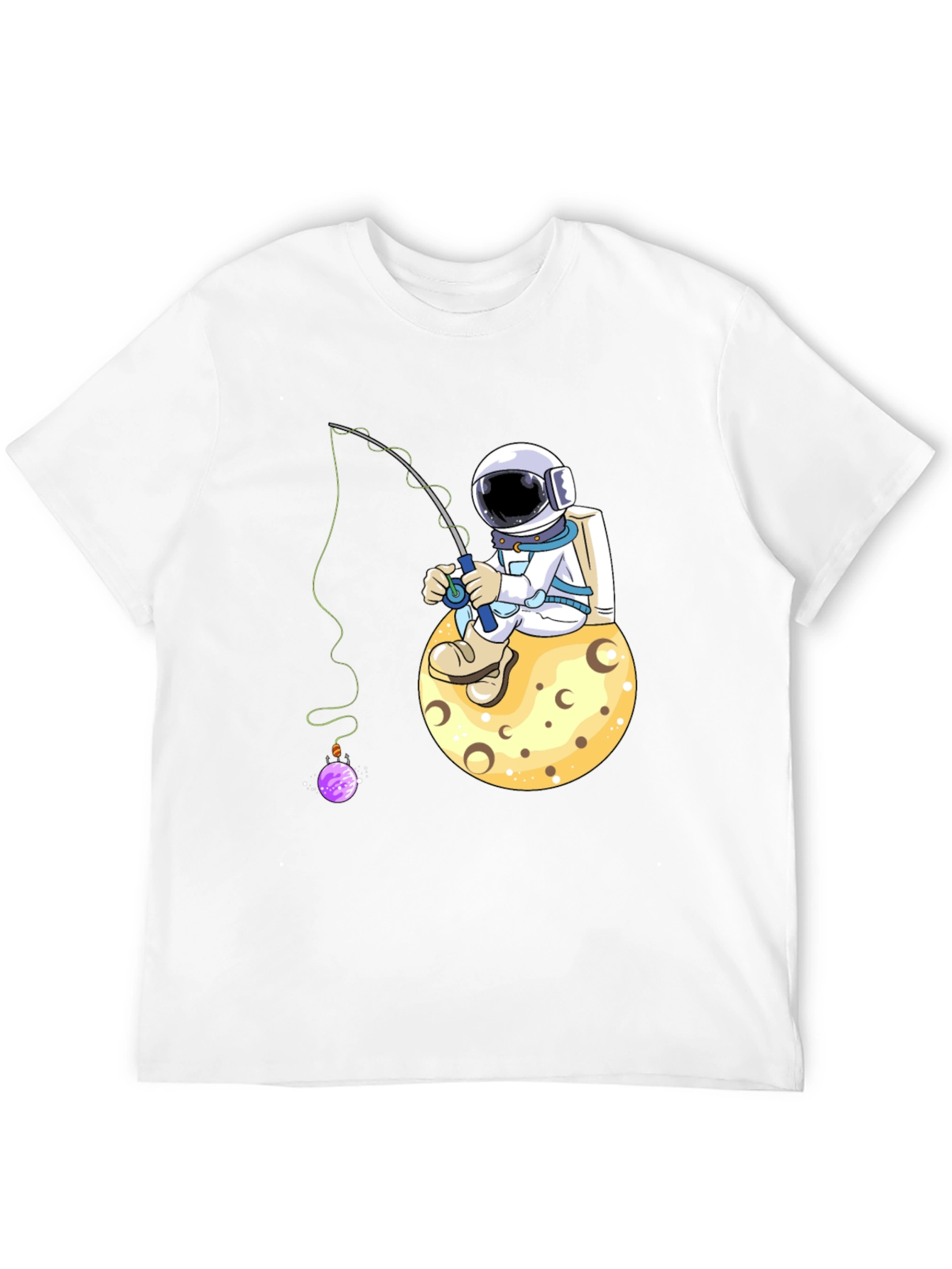 Astronaut Fishing on Moon T-Shirt