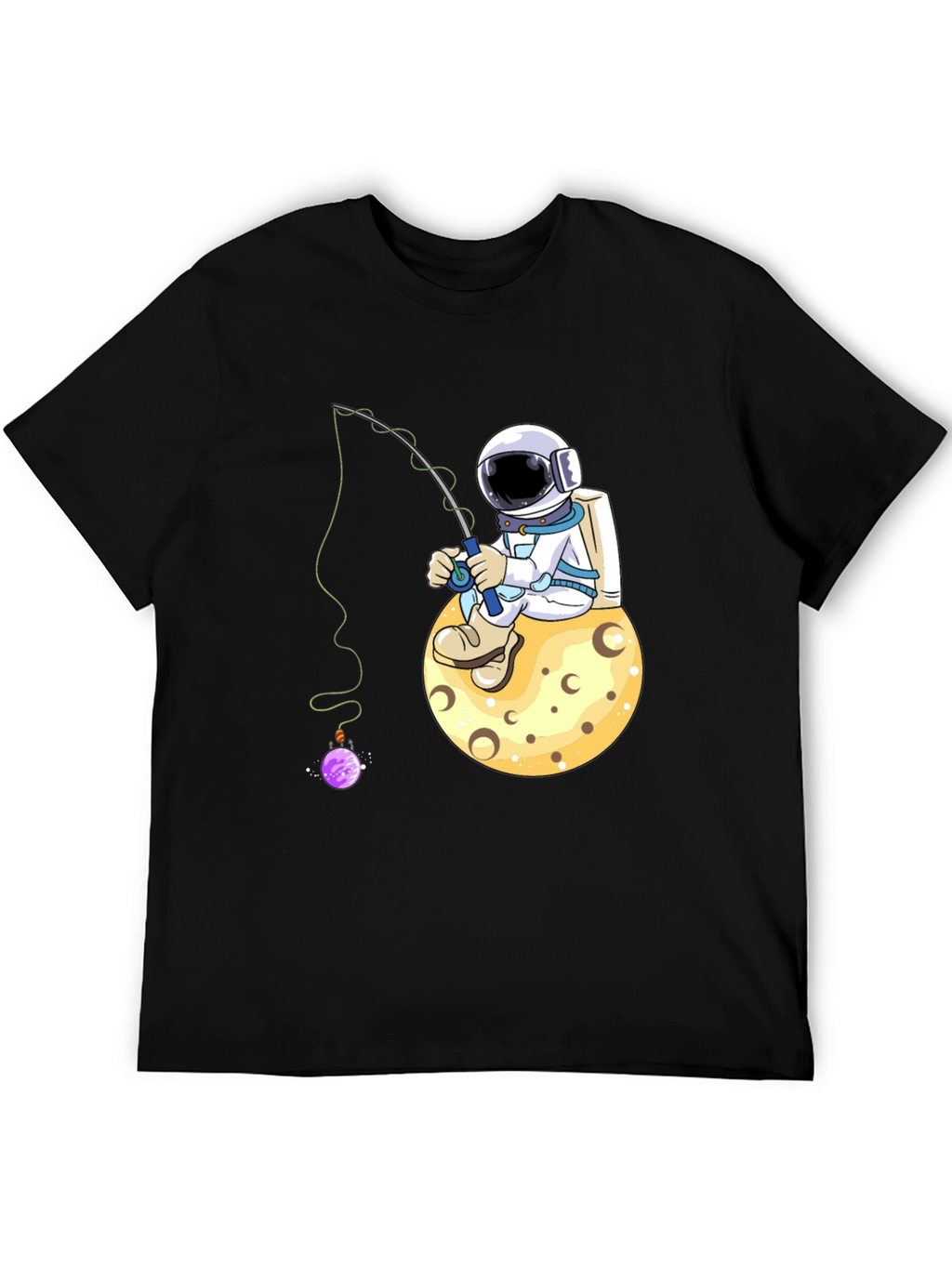 Astronaut Fishing on Moon T-Shirt