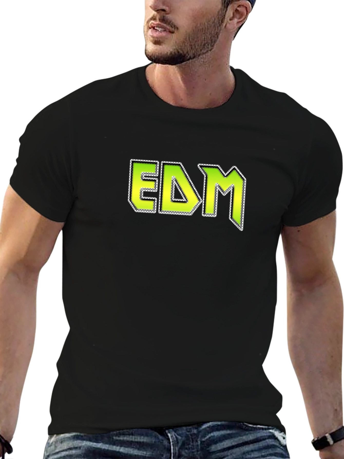 EDM Graphic Tee - Black Cotton Blend T-Shirt