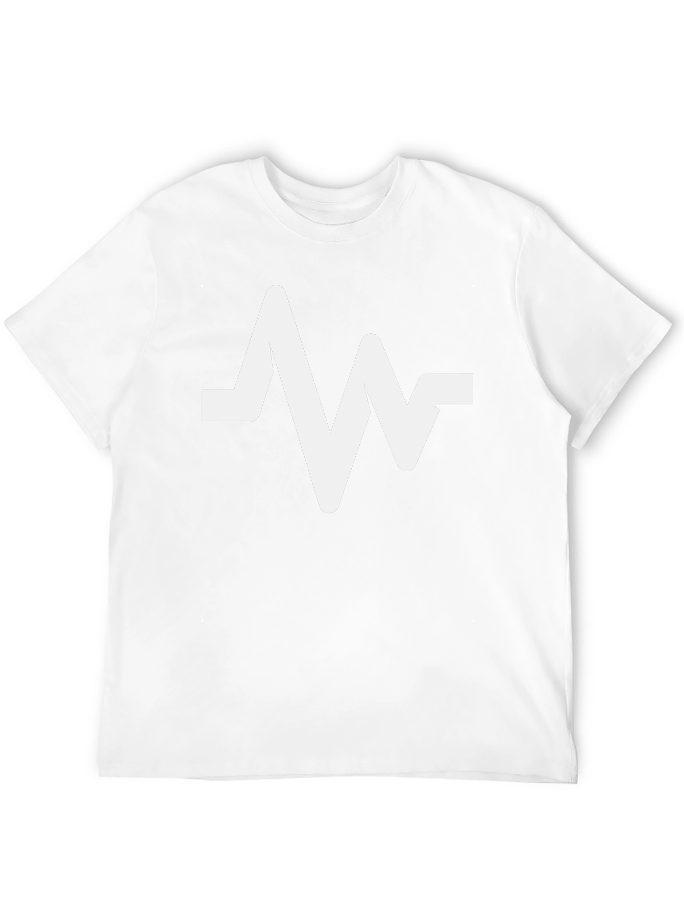 Black T-Shirt with White Pulse Graphic