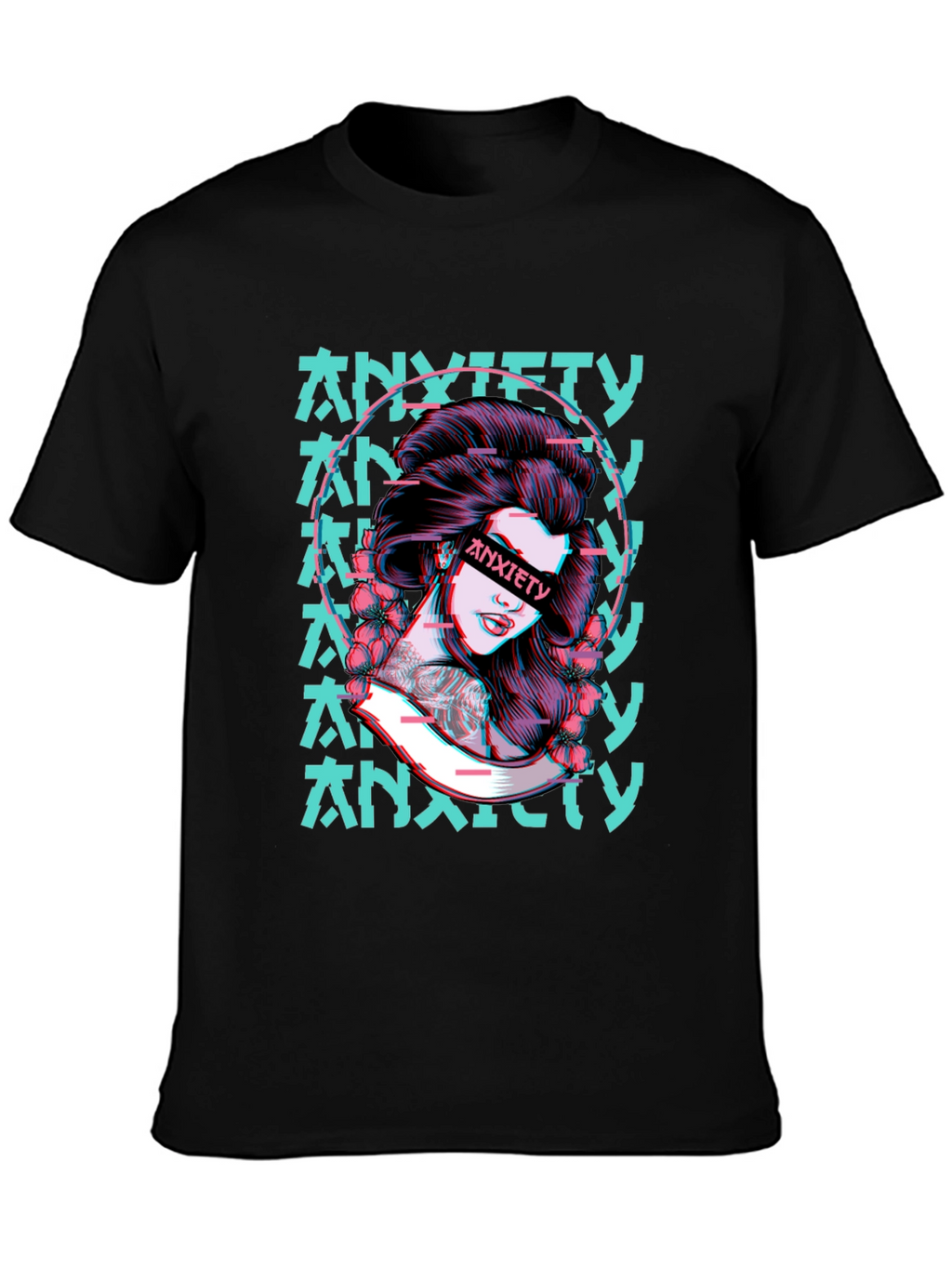 Anxiety Girl Graphic T-Shirt - Black