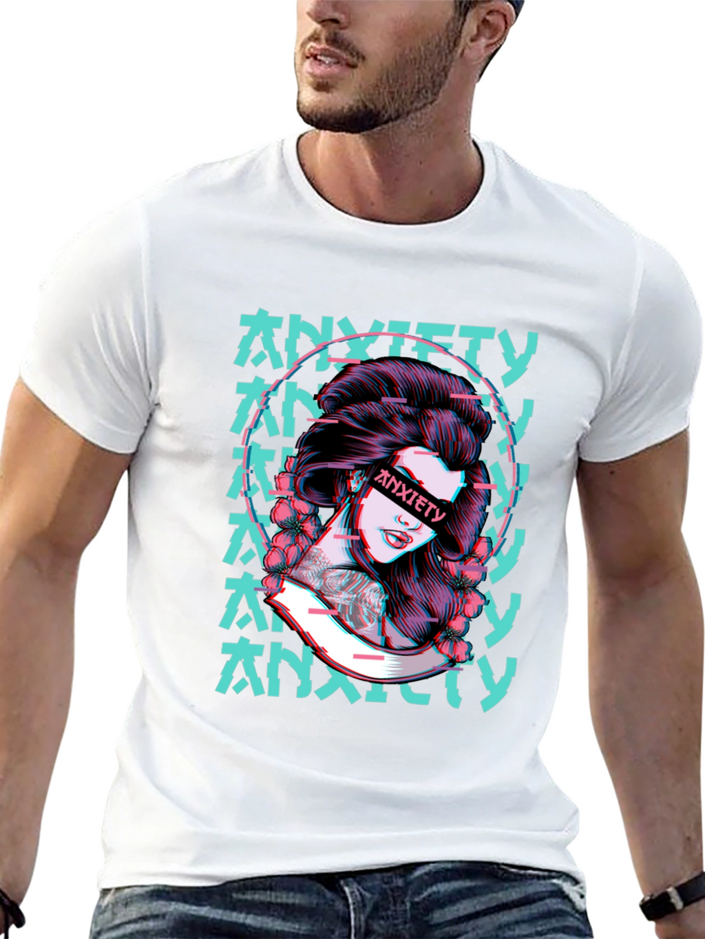 Anxiety Girl Graphic T-Shirt - Black