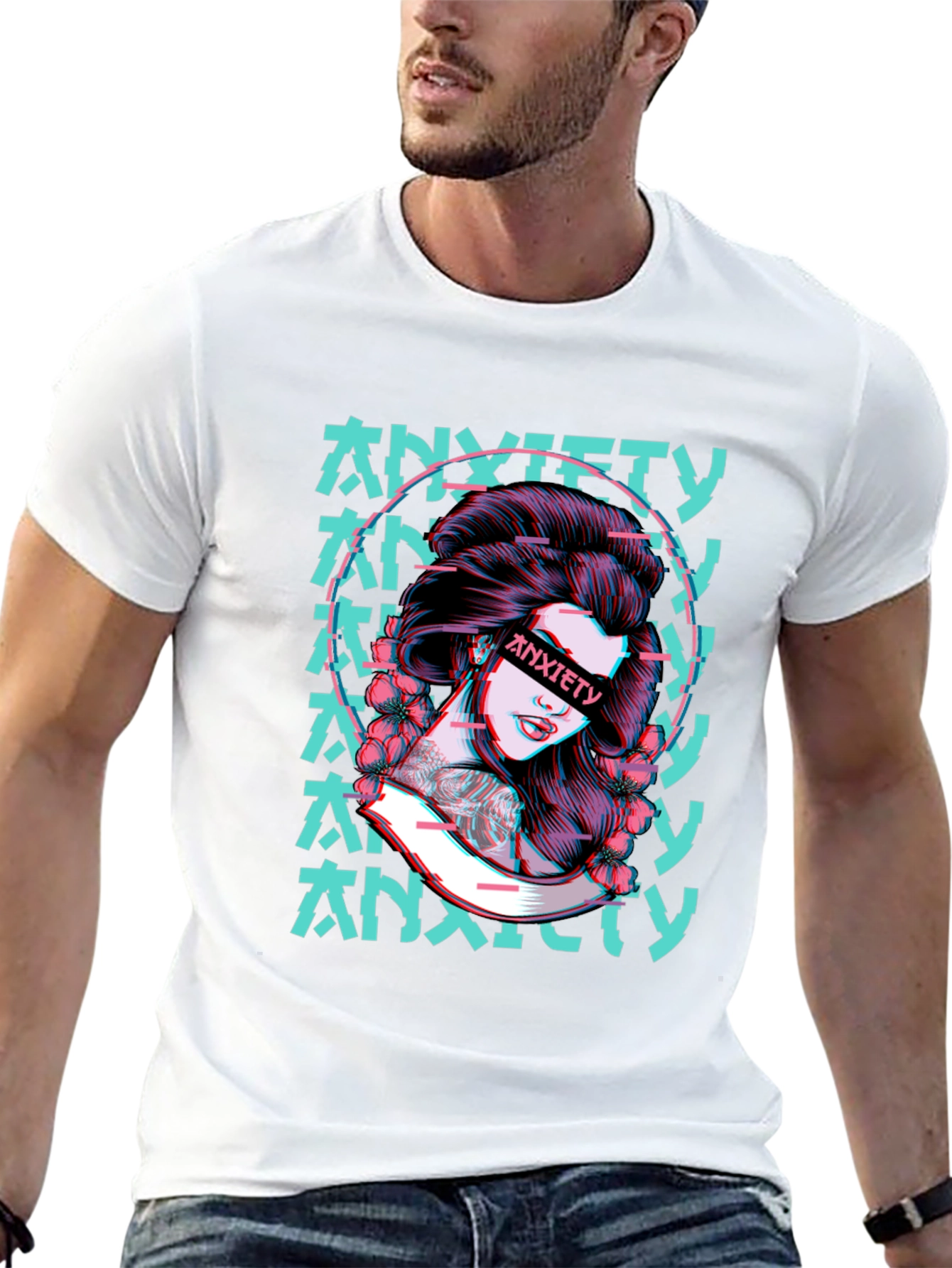 Anxiety Girl Graphic T-Shirt - Black