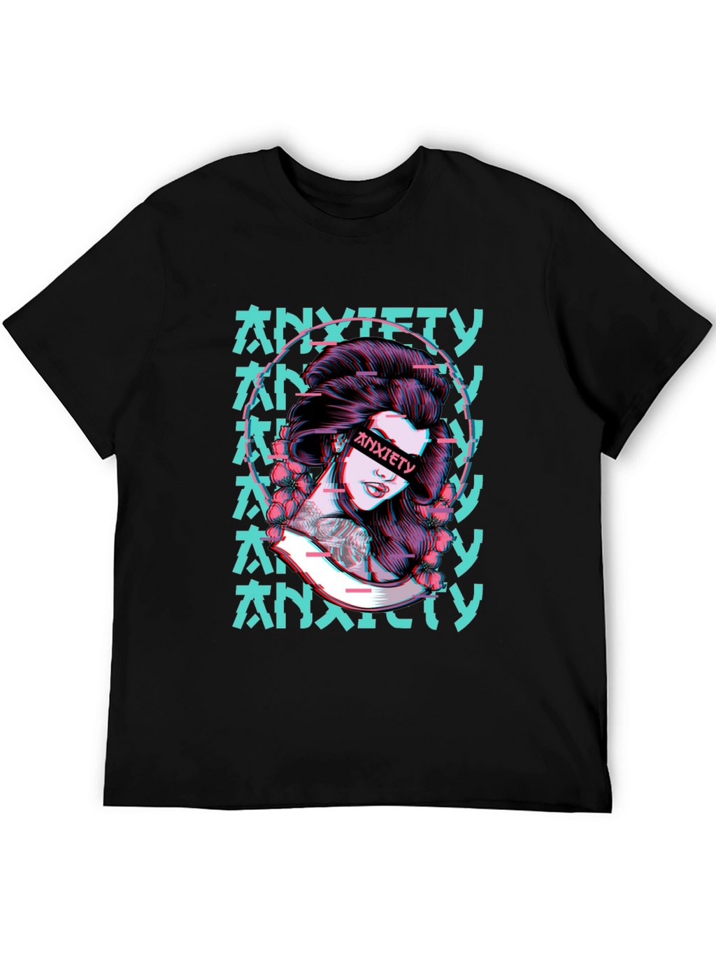 Anxiety Girl Graphic T-Shirt - Black