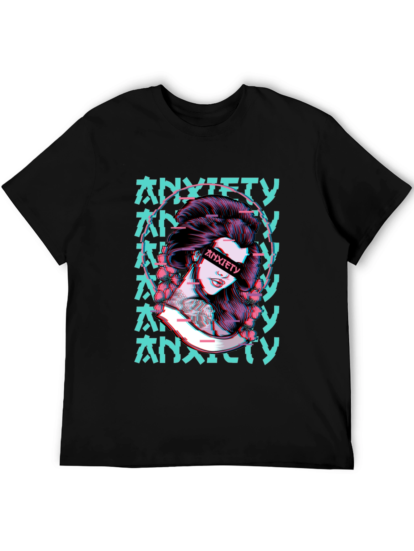 Anxiety Girl Graphic T-Shirt - Black