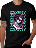 Anxiety Girl Graphic T-Shirt - Black