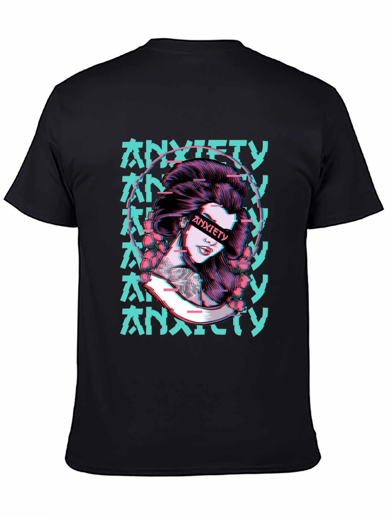 Anxiety Girl Graphic T-Shirt - Black