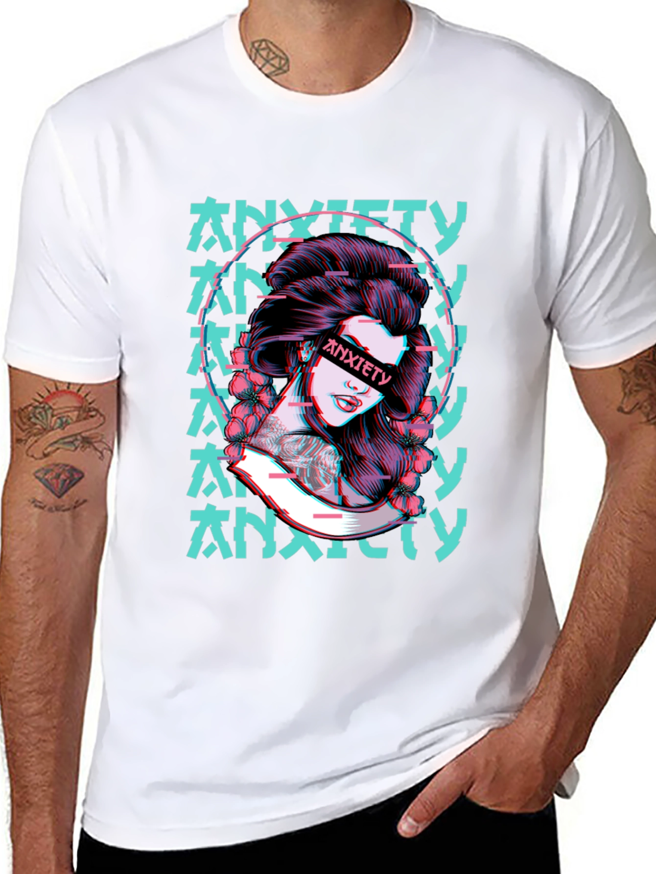 Anxiety Girl Graphic T-Shirt - Black