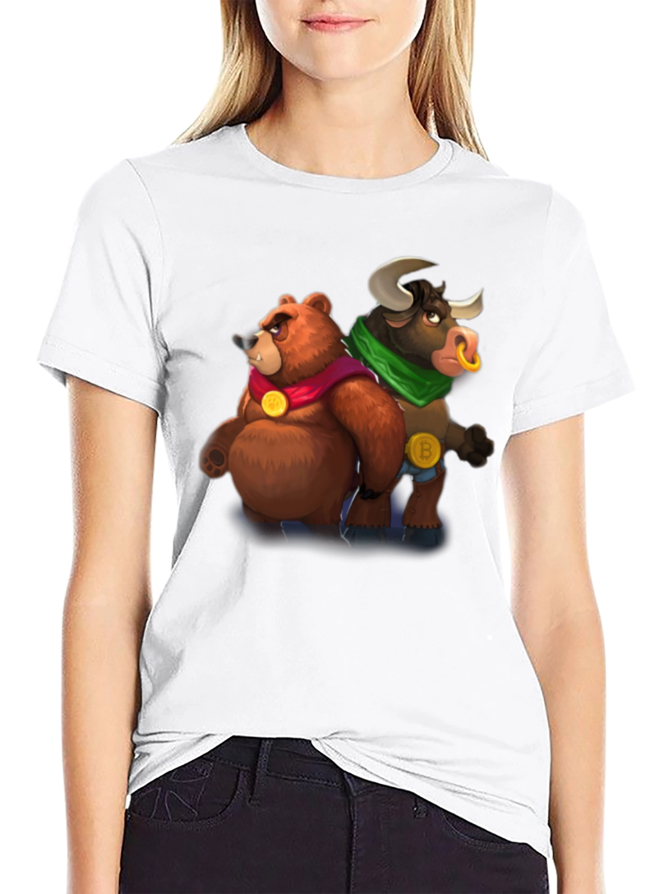 Bear & Bull Crypto T-Shirt - Black