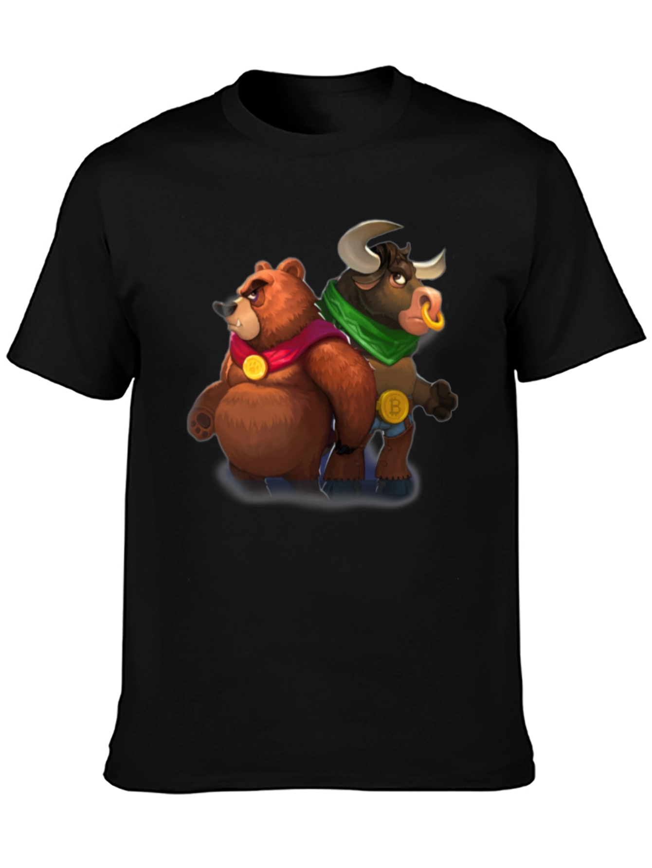 Bear & Bull Crypto T-Shirt - Black