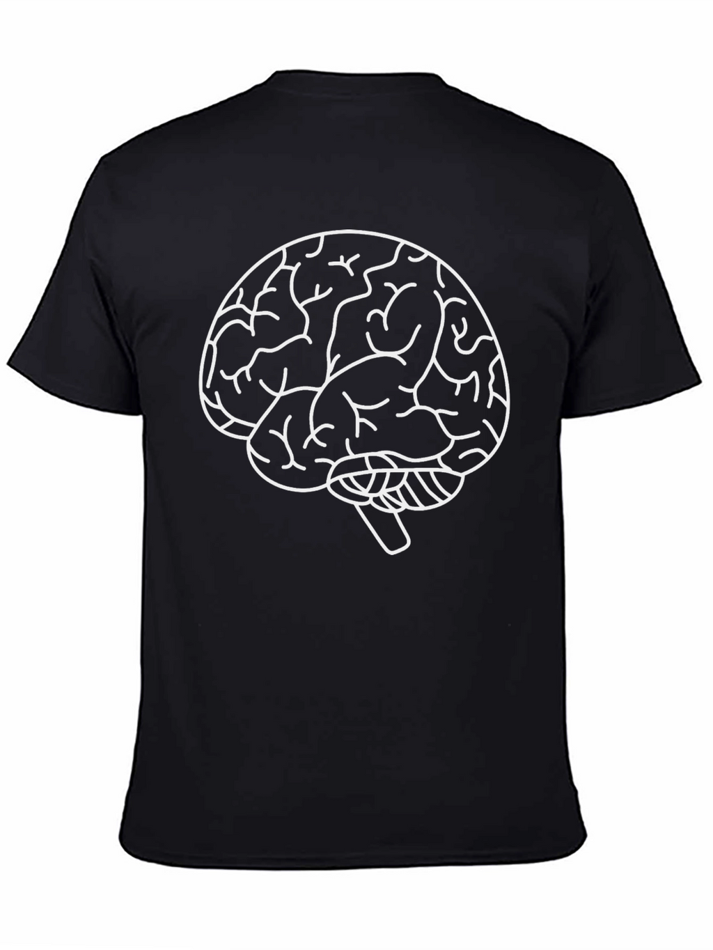Brain Graphic Tee - Black Cotton T-Shirt
