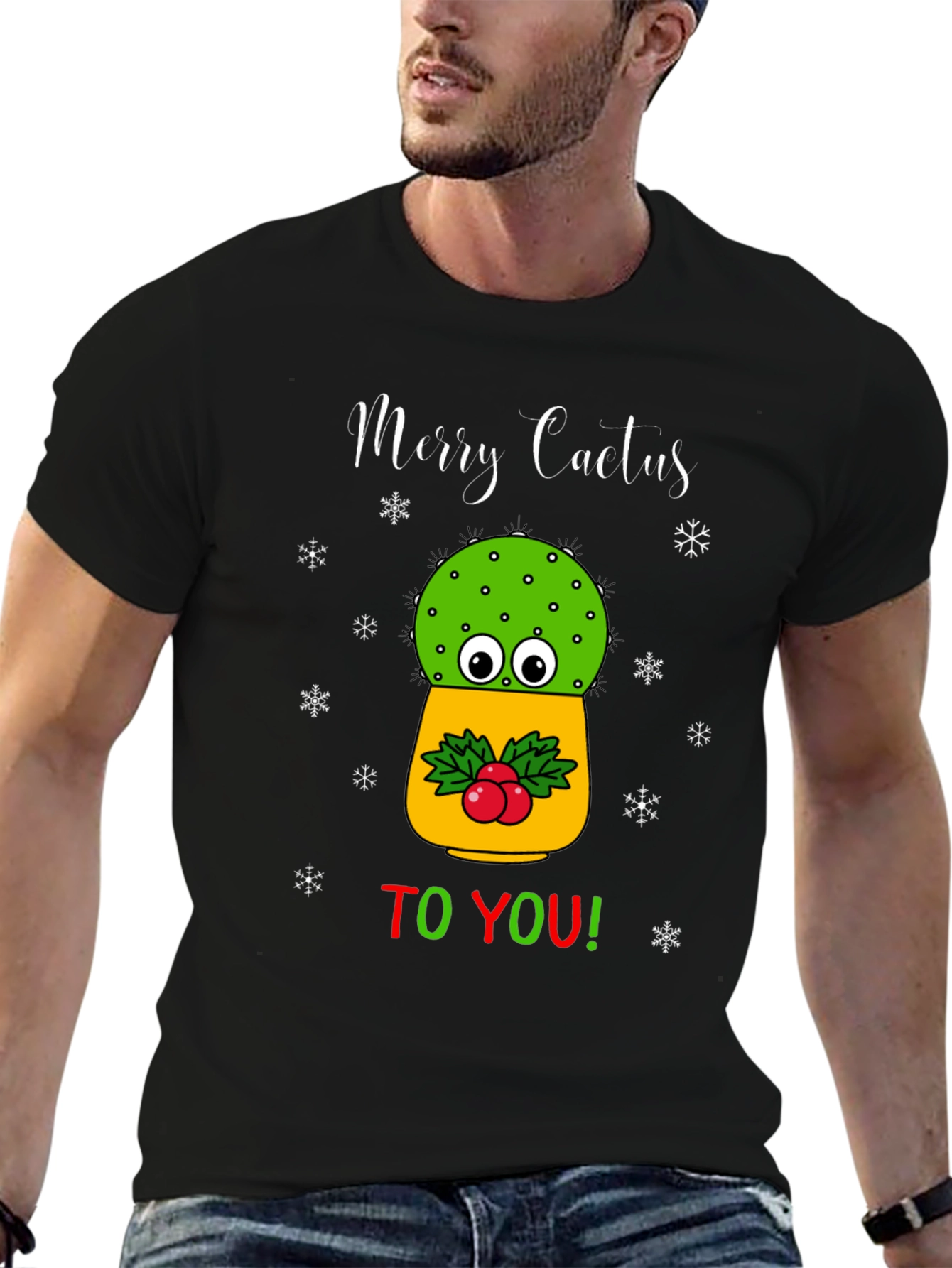 Merry Cactus T-Shirt - Holiday Humor Tee