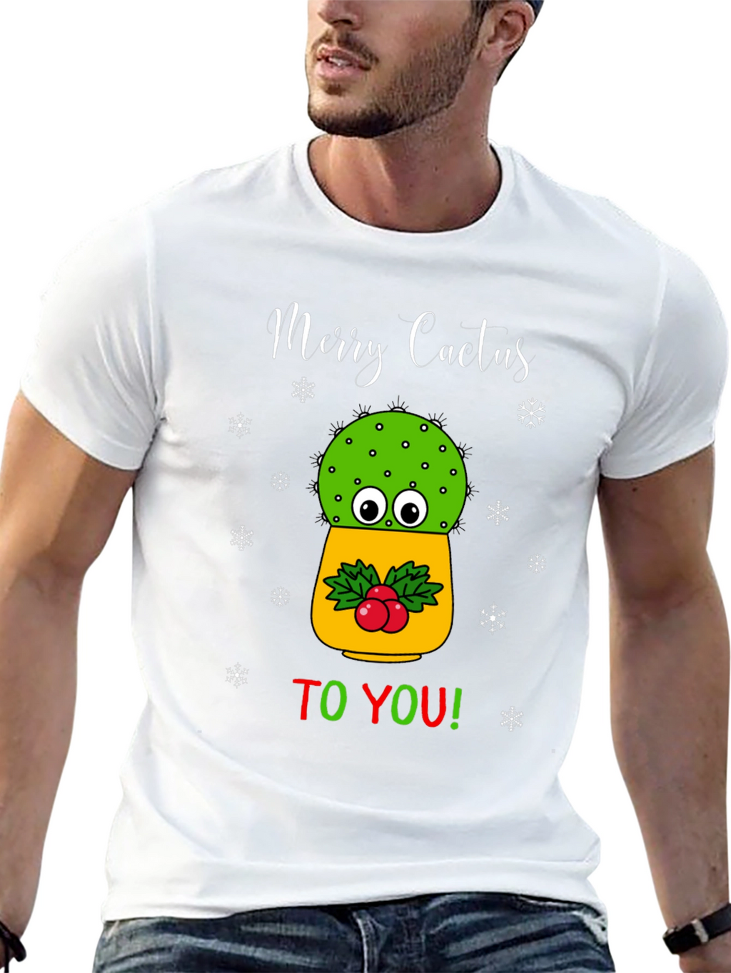 Merry Cactus T-Shirt - Holiday Humor Tee