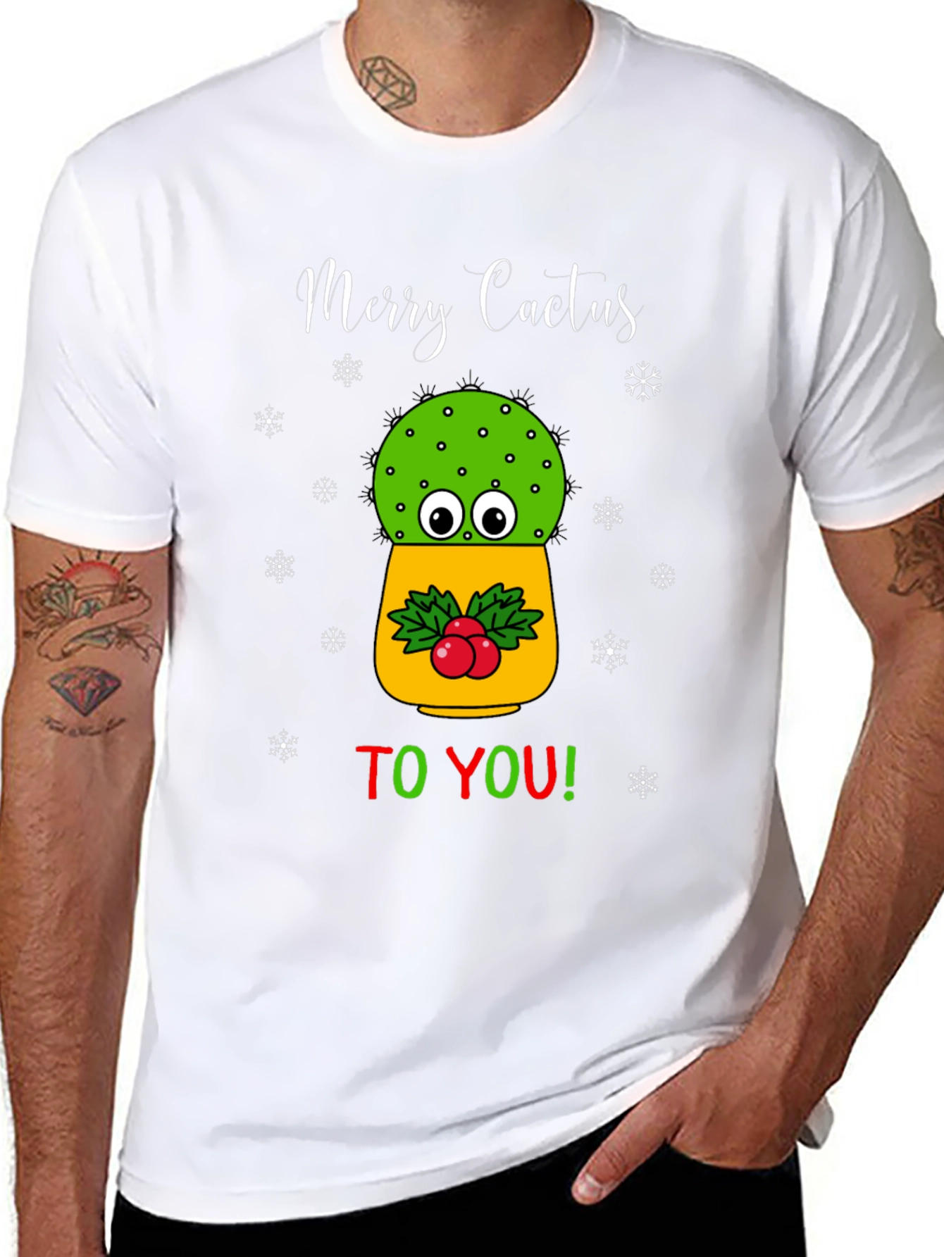 Merry Cactus T-Shirt - Holiday Humor Tee