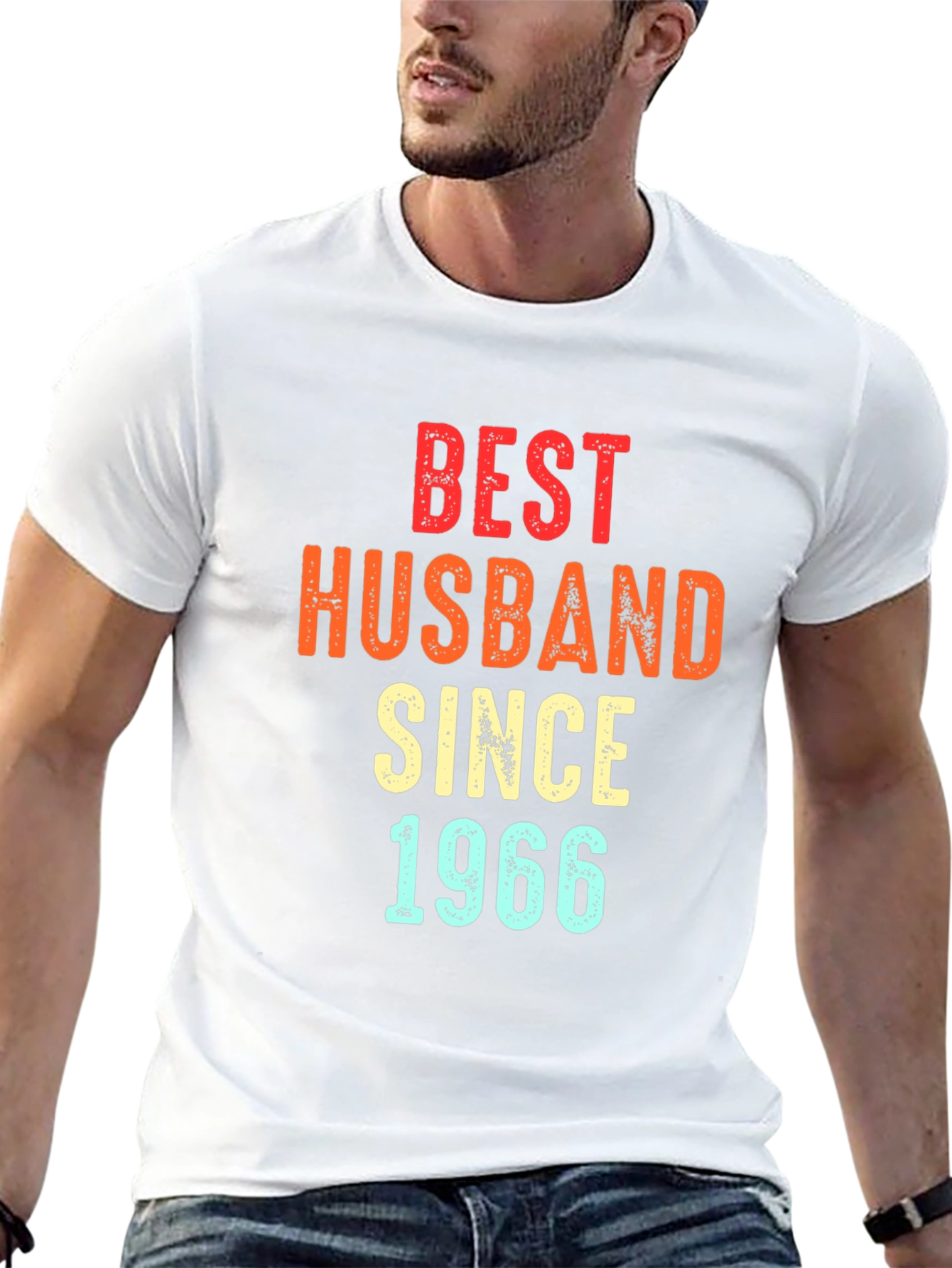 Best Husband Since 1966 T-Shirt - Black Mens