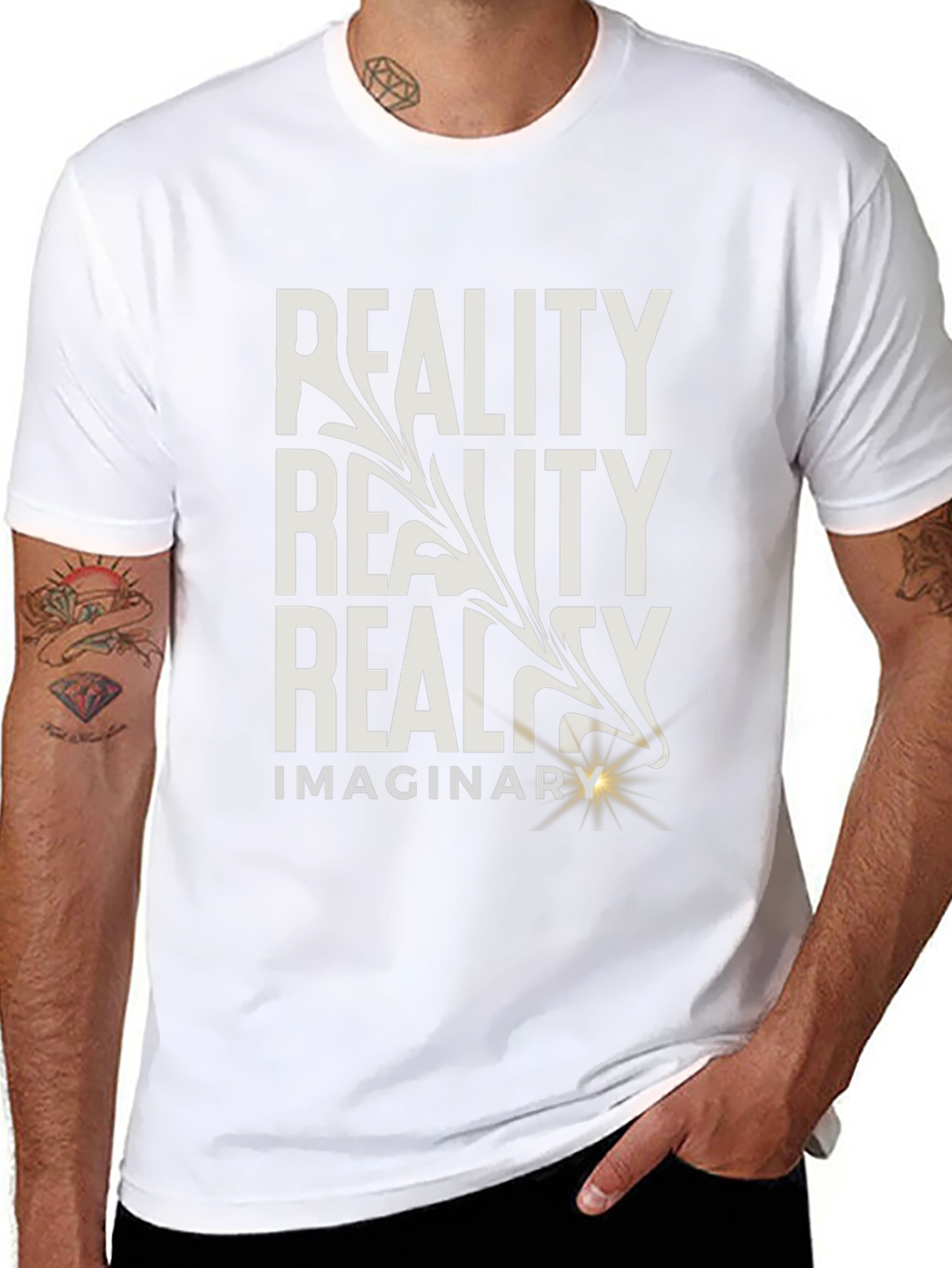 Reality Imaginary Graphic Tee - Mens Black T-Shirt