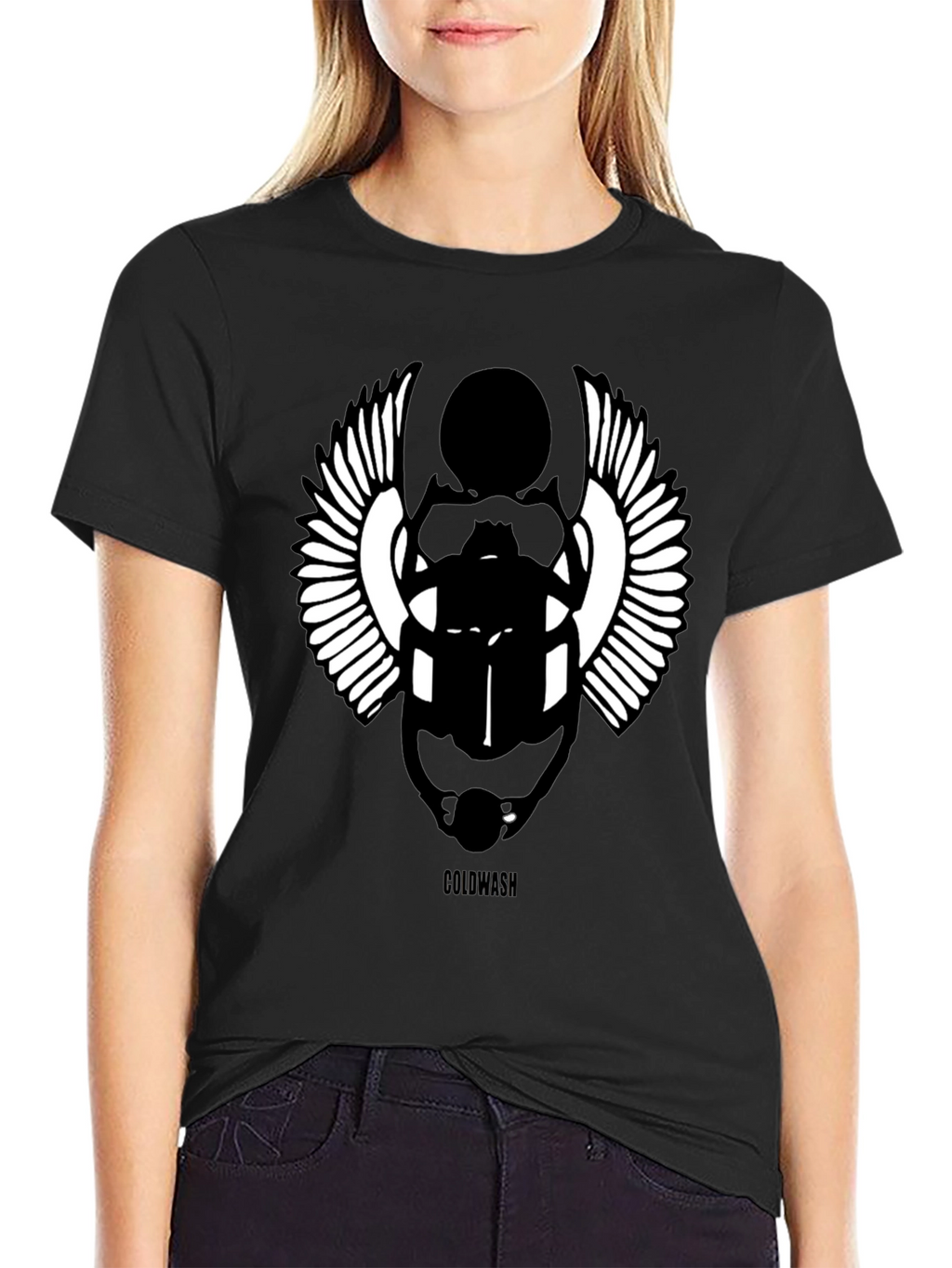 Egyptian Scarab Beetle Graphic Black T-Shirt