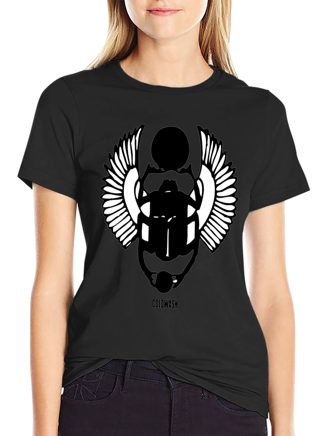 Egyptian Scarab Beetle Graphic Black T-Shirt