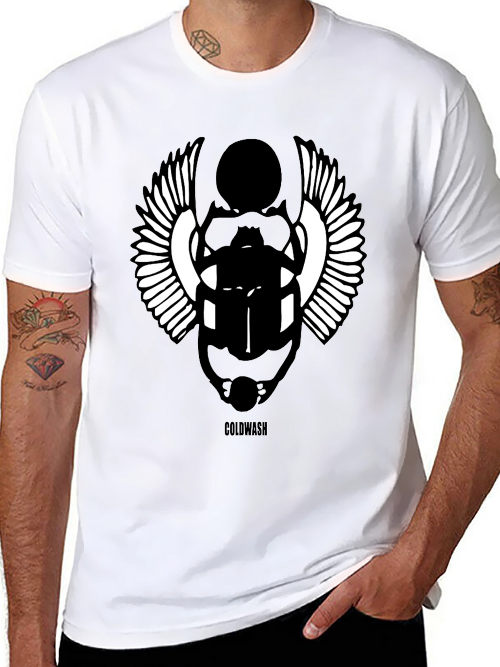 Egyptian Scarab Beetle Graphic Black T-Shirt