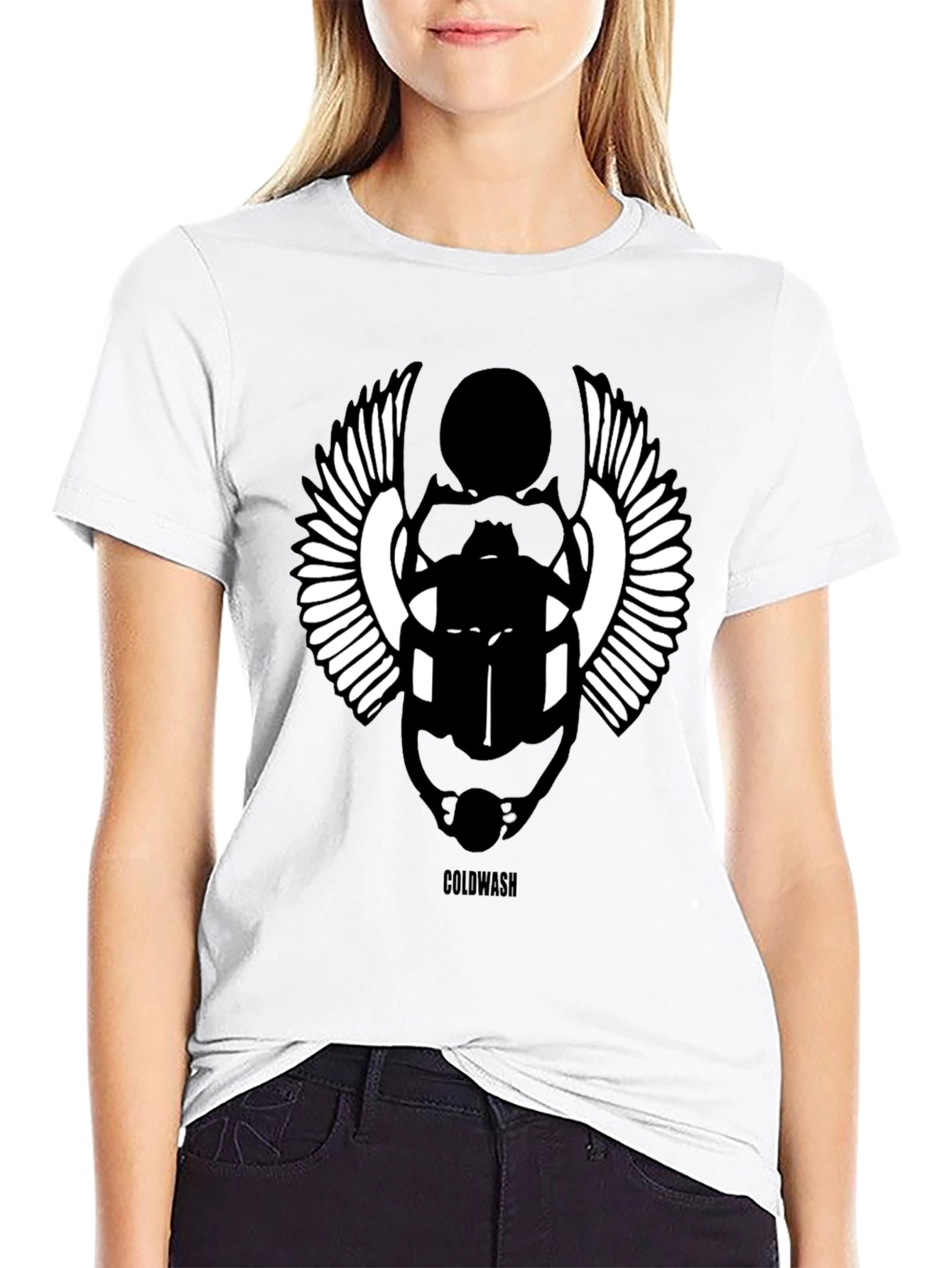 Egyptian Scarab Beetle Graphic Black T-Shirt