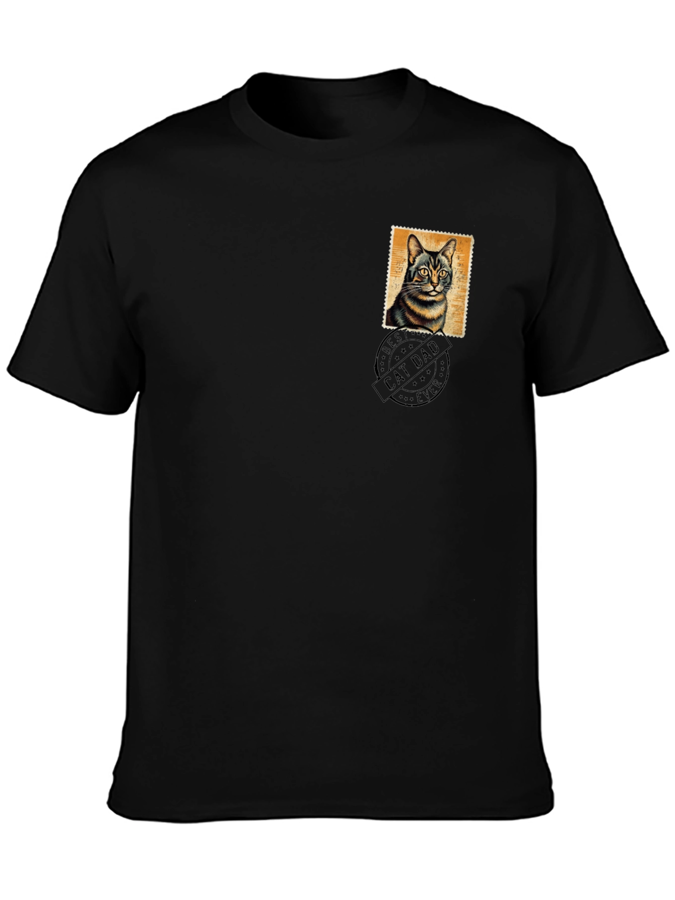 Cat Dad Stamp Graphic T-Shirt