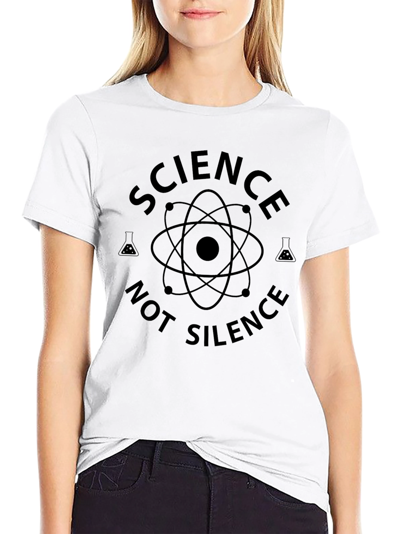 Science Not Silence Black Graphic Tee