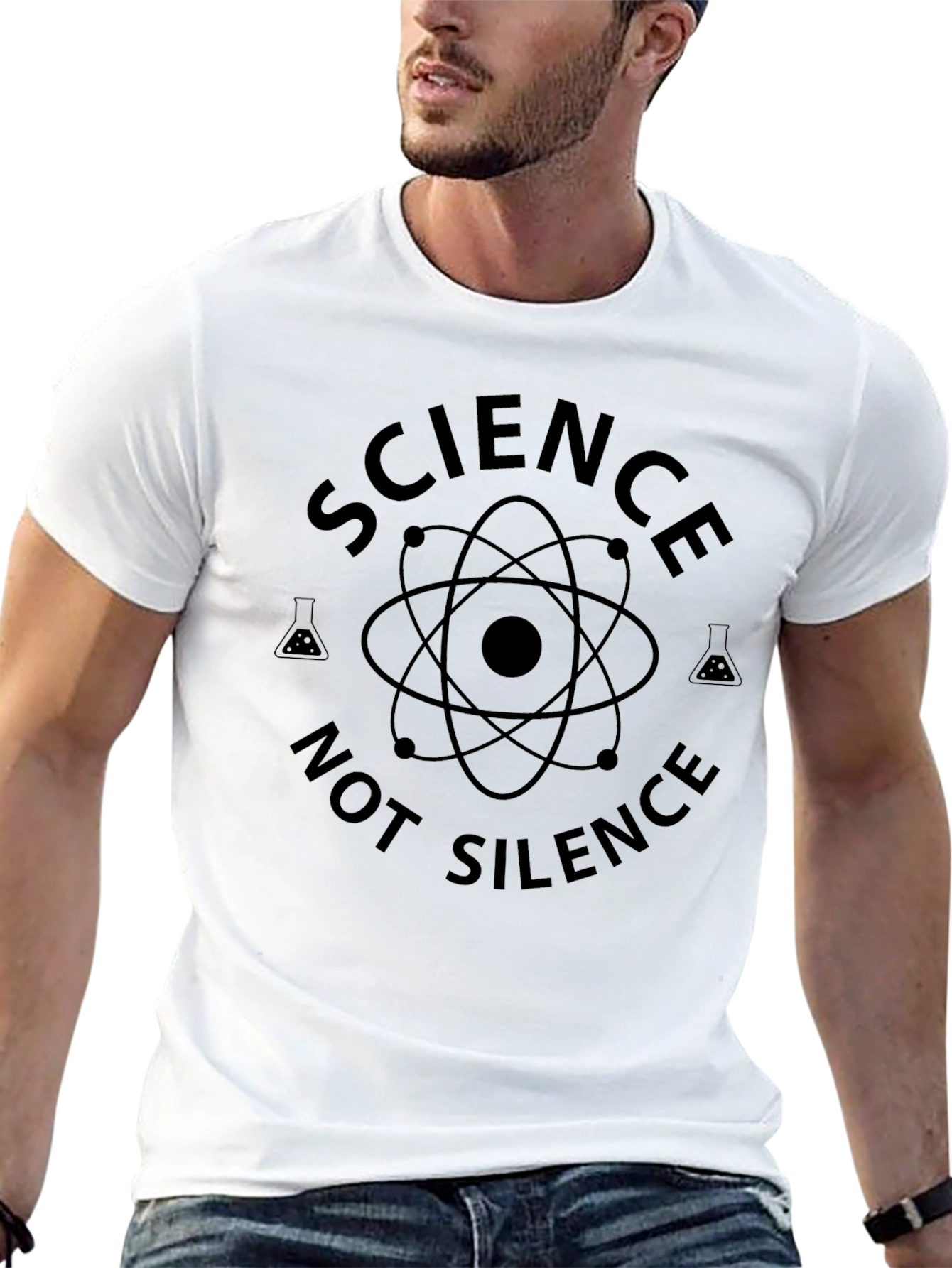 Science Not Silence Black Graphic Tee