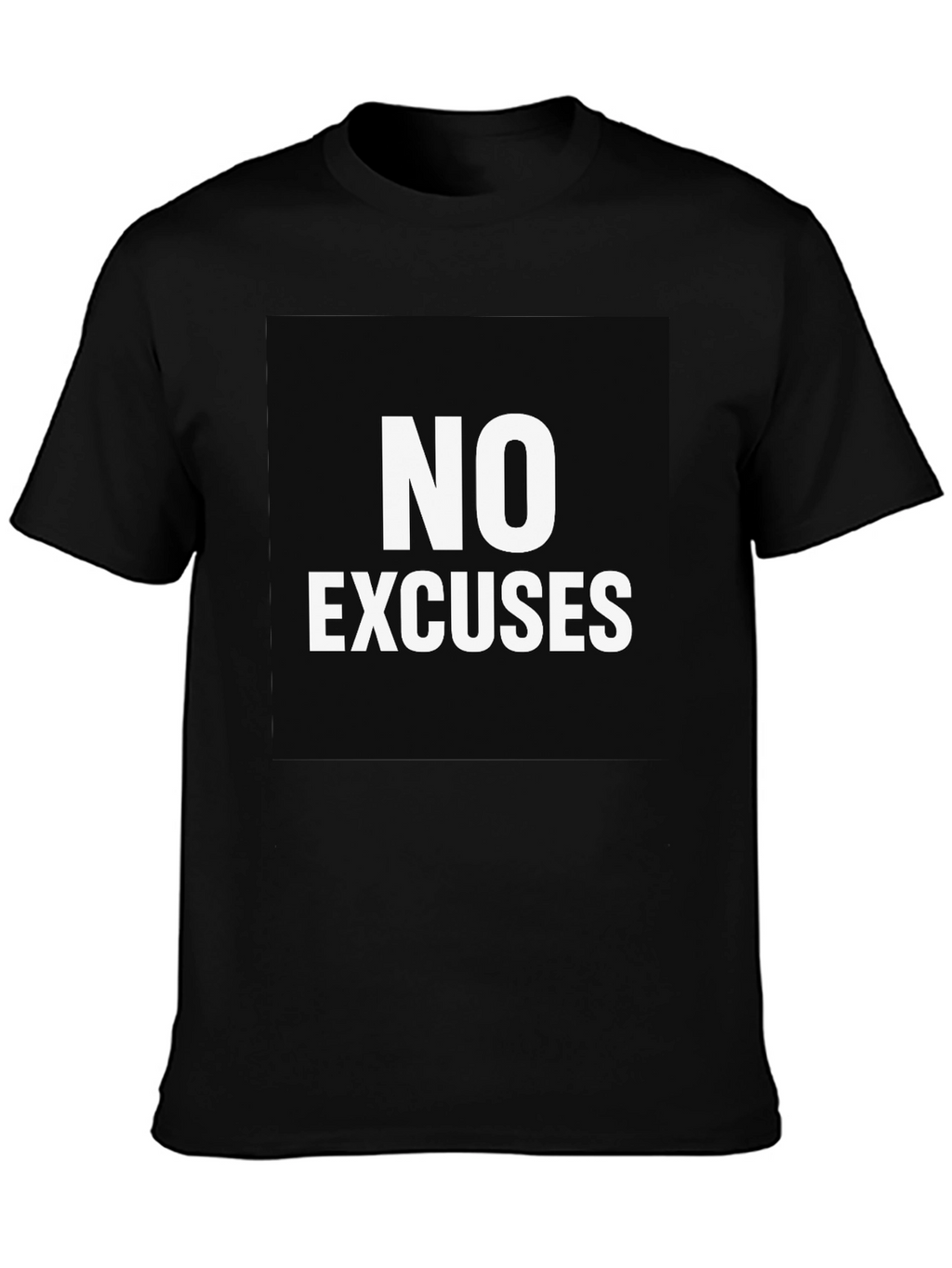 No Excuses Black Graphic Tee - Motivational Shirt
