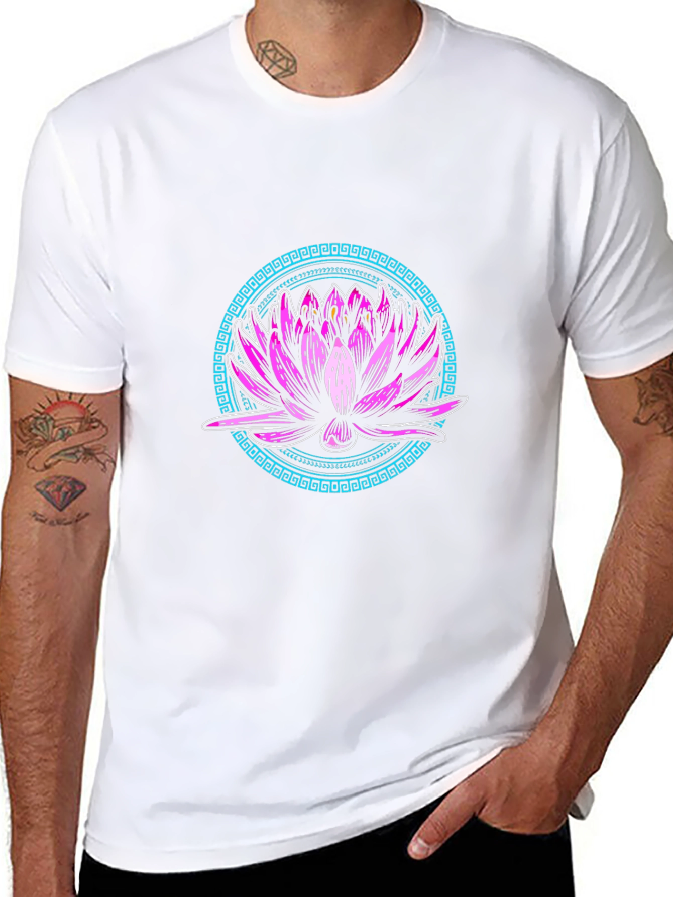 Lotus Flower Graphic Tee - Unique Design