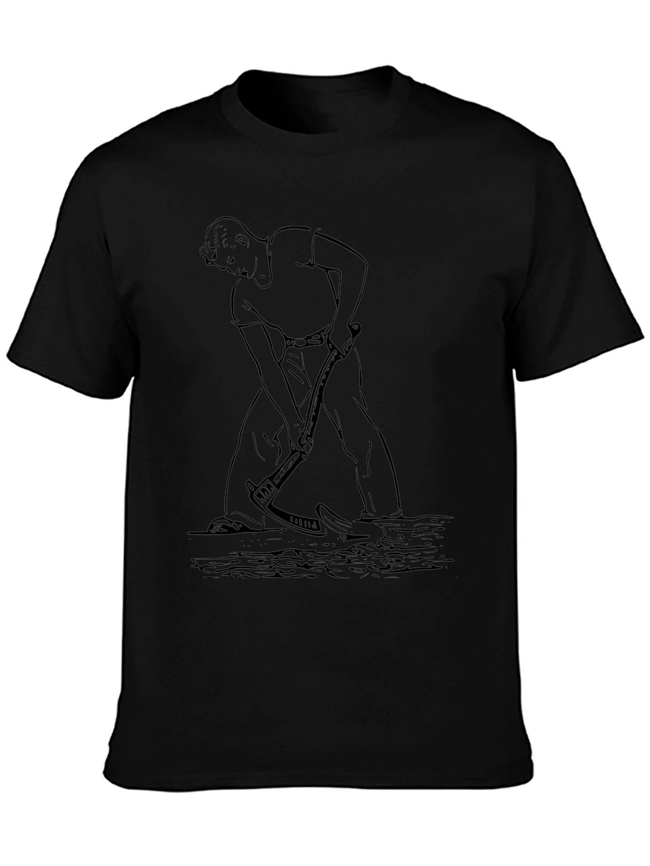 Mens Black Graphic Tee - Farmer Design