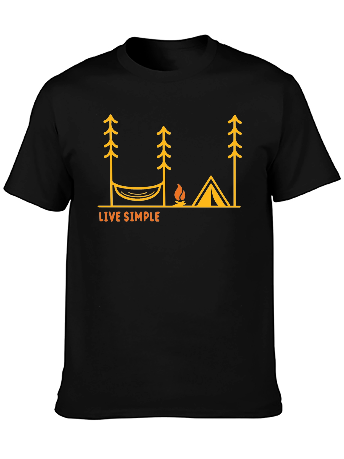 Live Simple Camping T-Shirt - Black