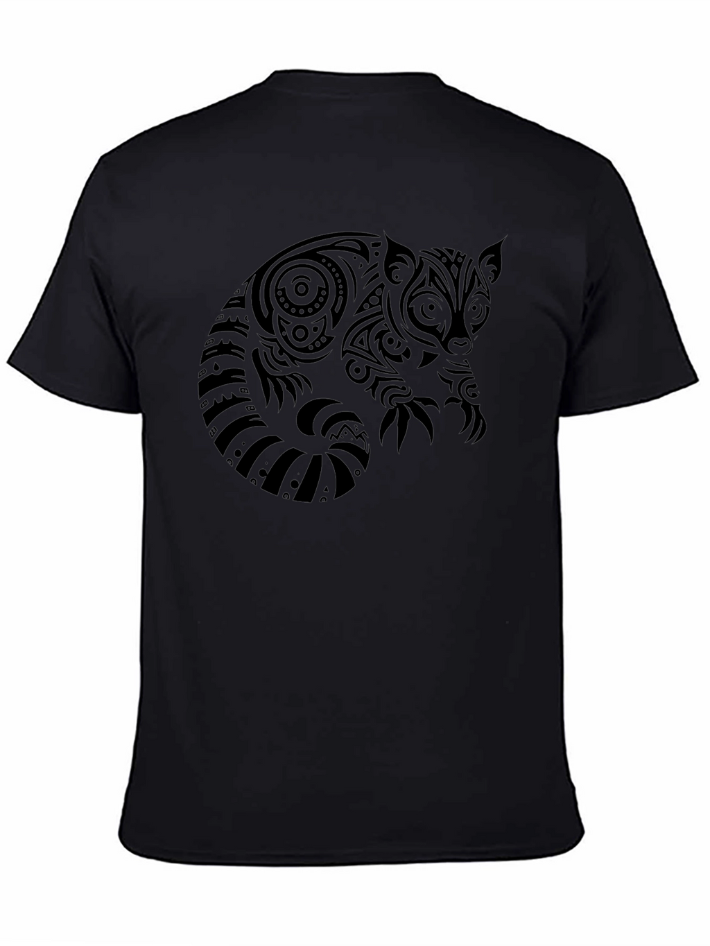 Tribal Red Panda Graphic Black T-Shirt