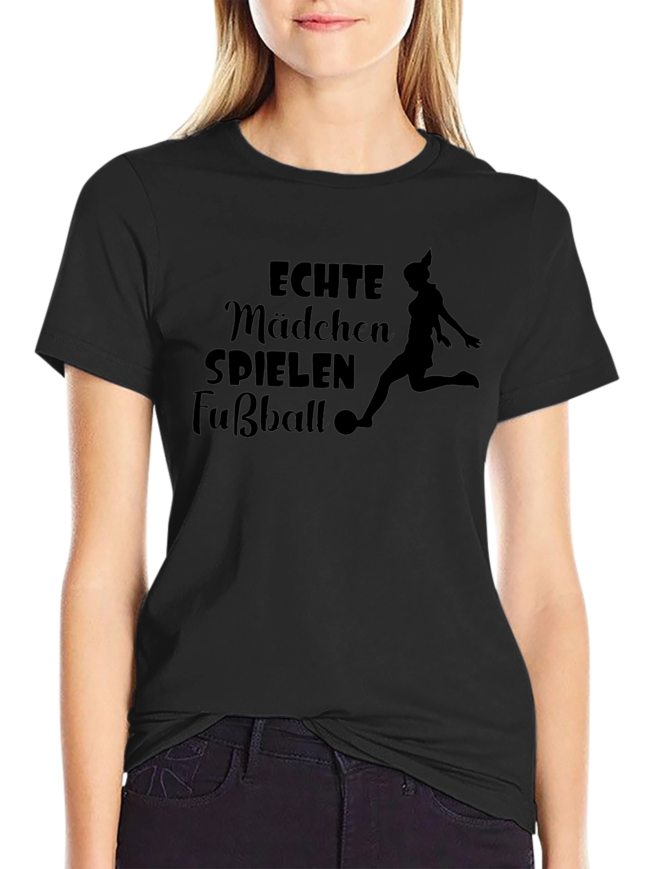 Girls Soccer T-Shirt: Echte Mädchen Spielen Fußball