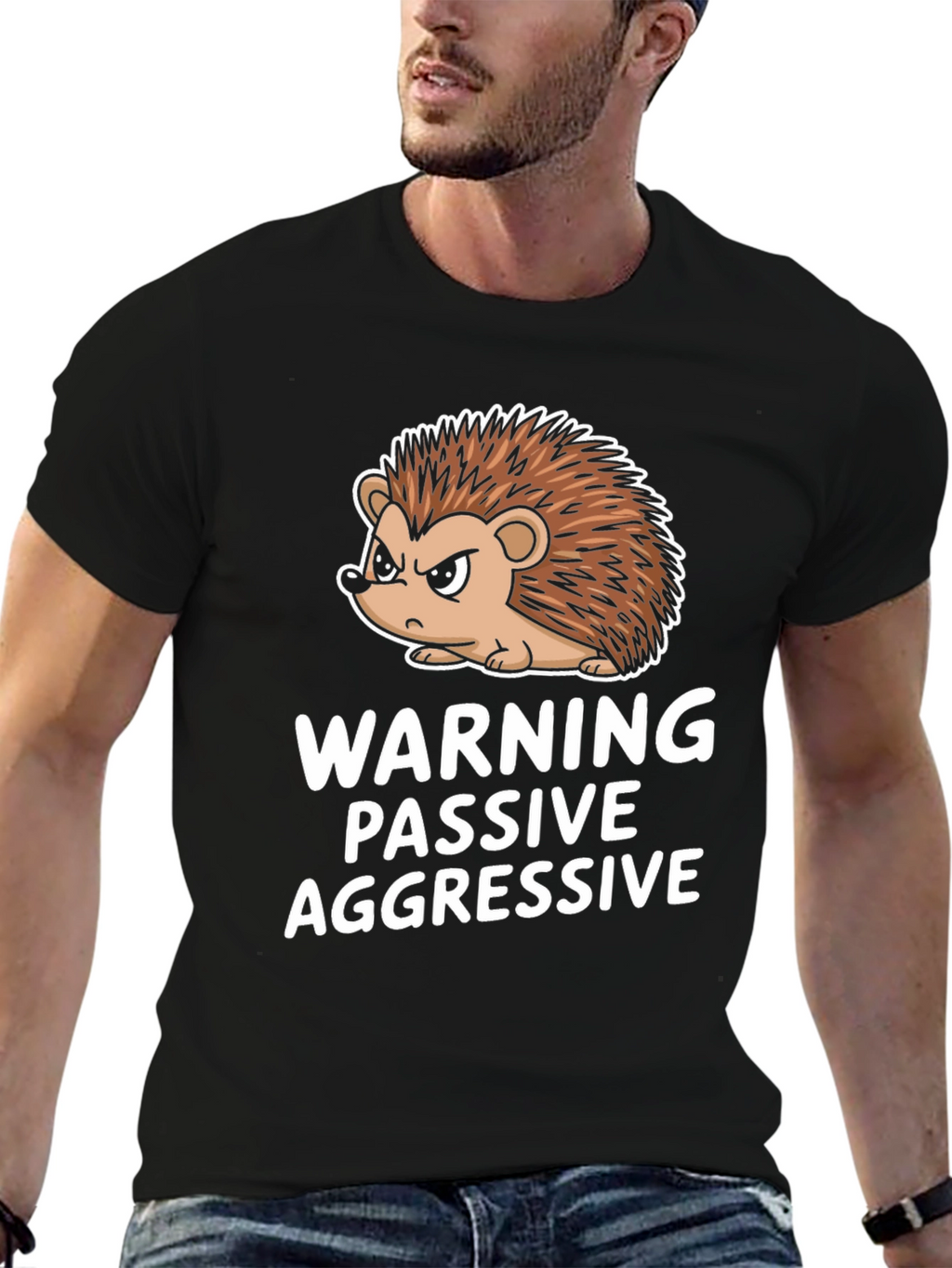 Warning Passive Aggressive Hedgehog Funny T-Shirt