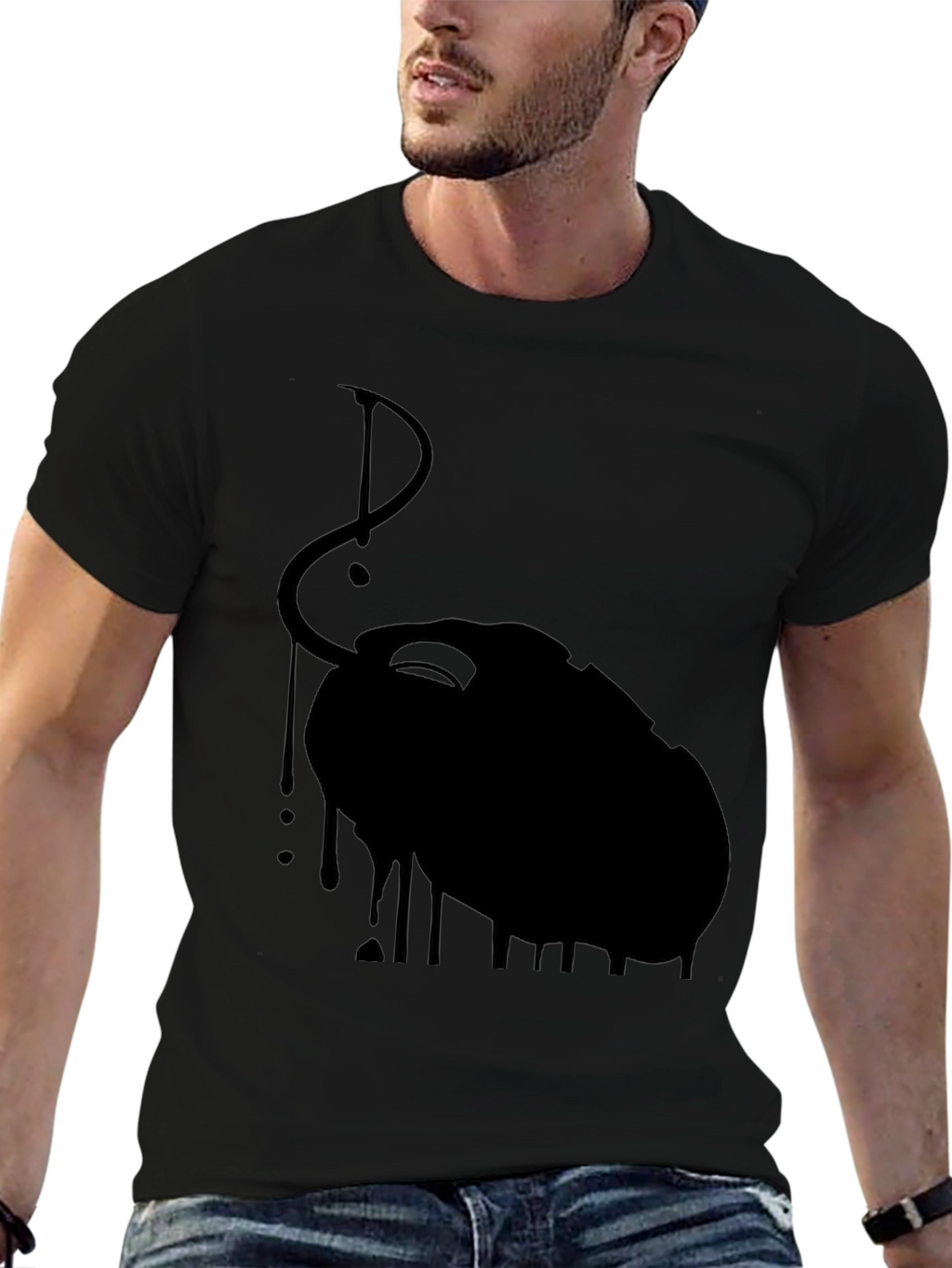 Black Dripping Mouse Graphic Tee
