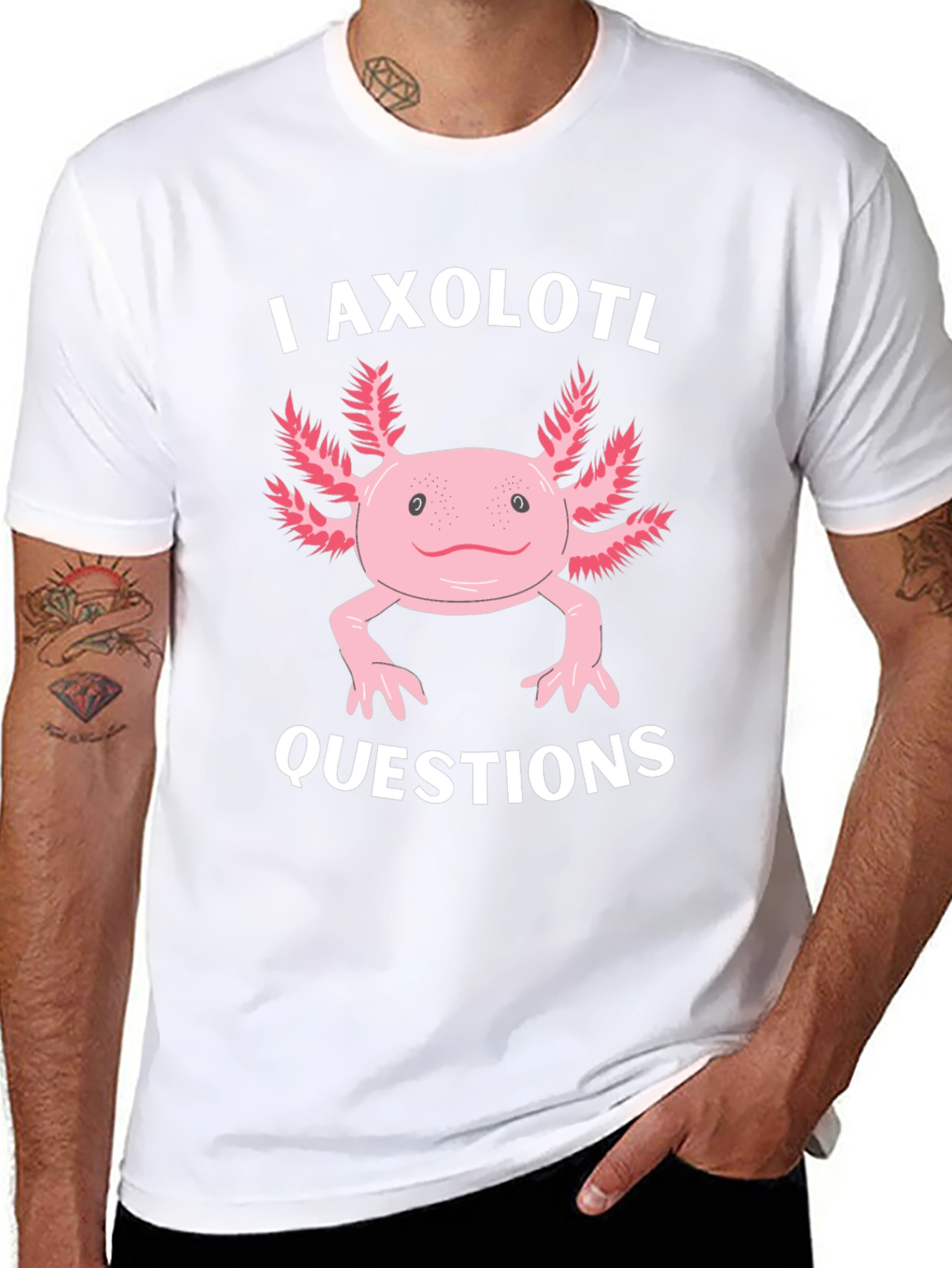 I Axolotl Questions Funny Graphic T-Shirt