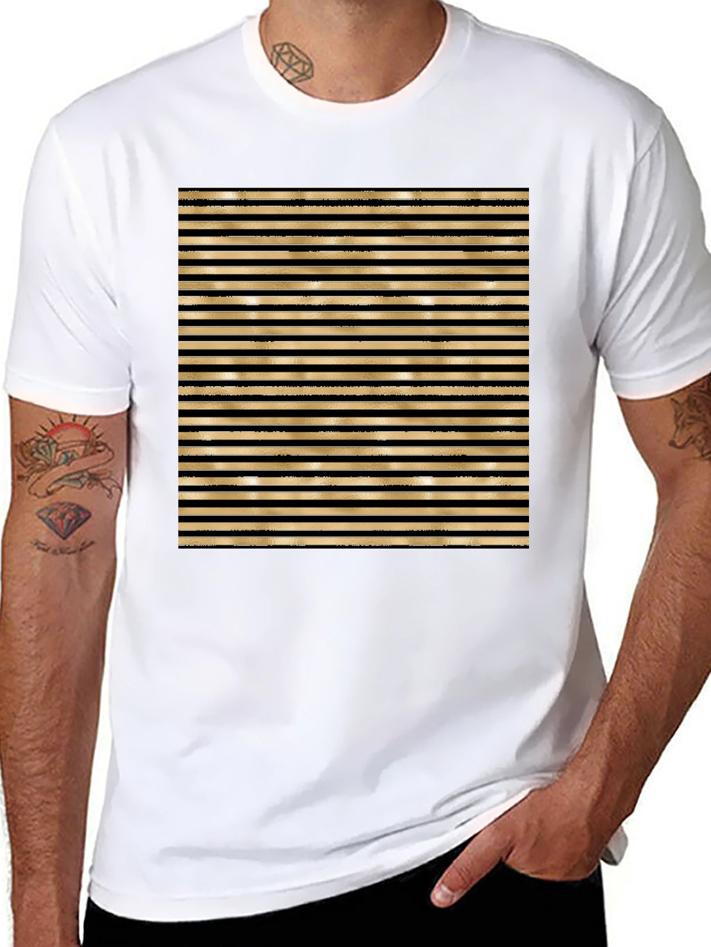Striped Graphic Tee - Bold Design