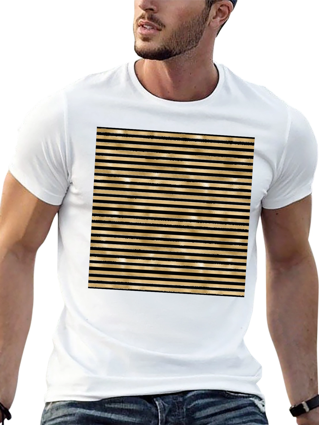 Striped Graphic Tee - Bold Design