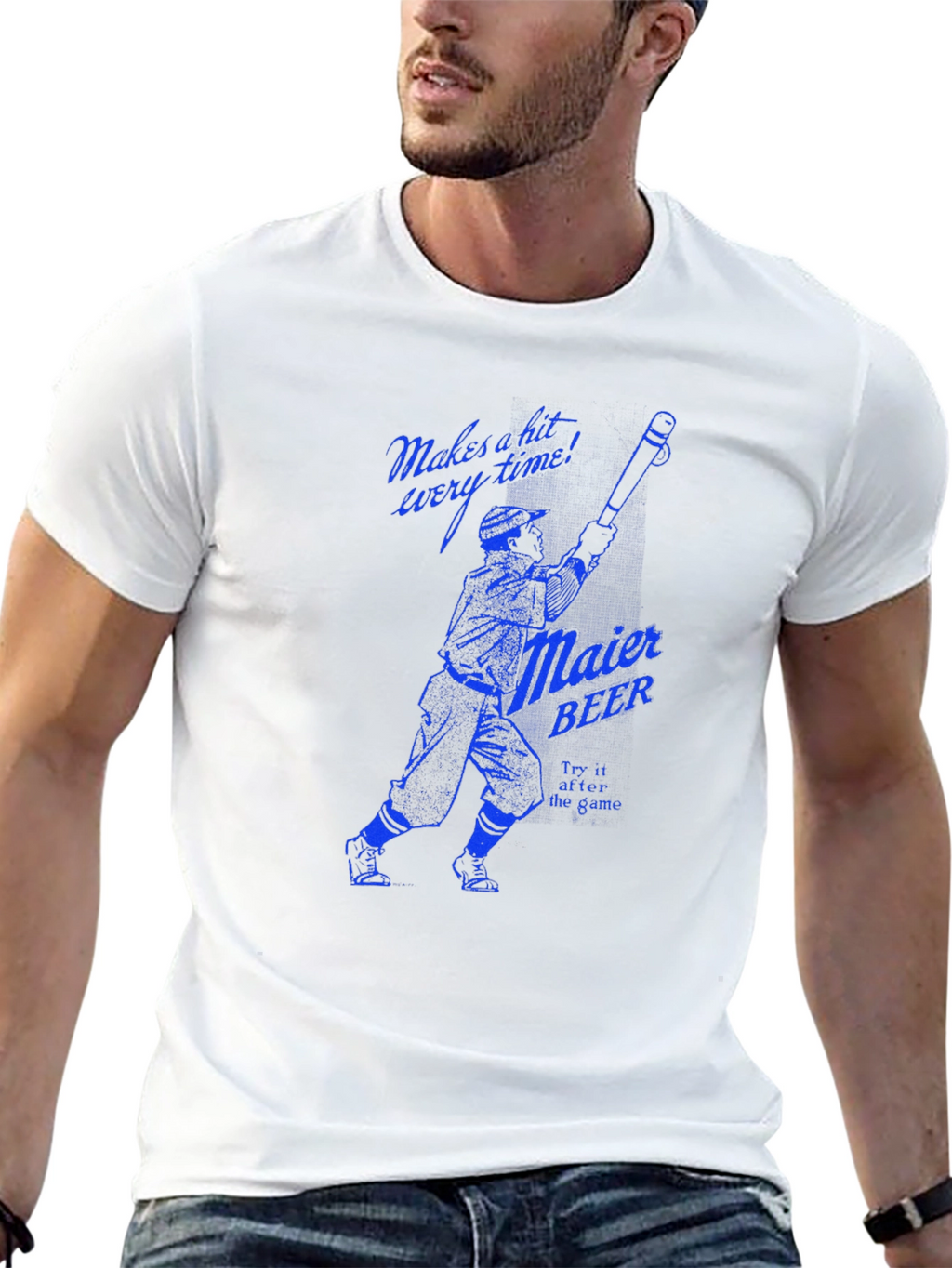 Maier Beer Baseball Graphic Tee - Black