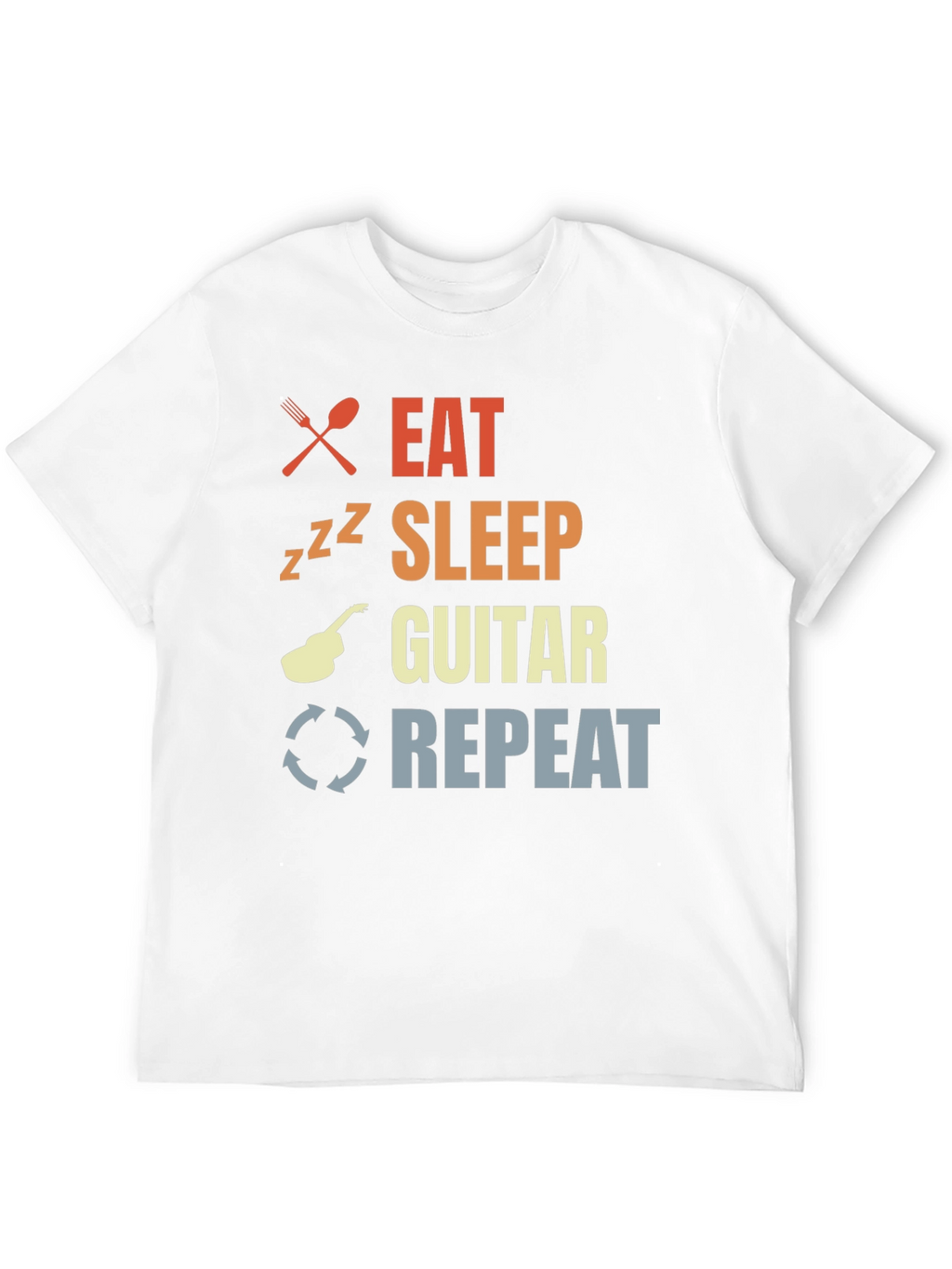 Eat Sleep Guitar Repeat Black T-Shirt