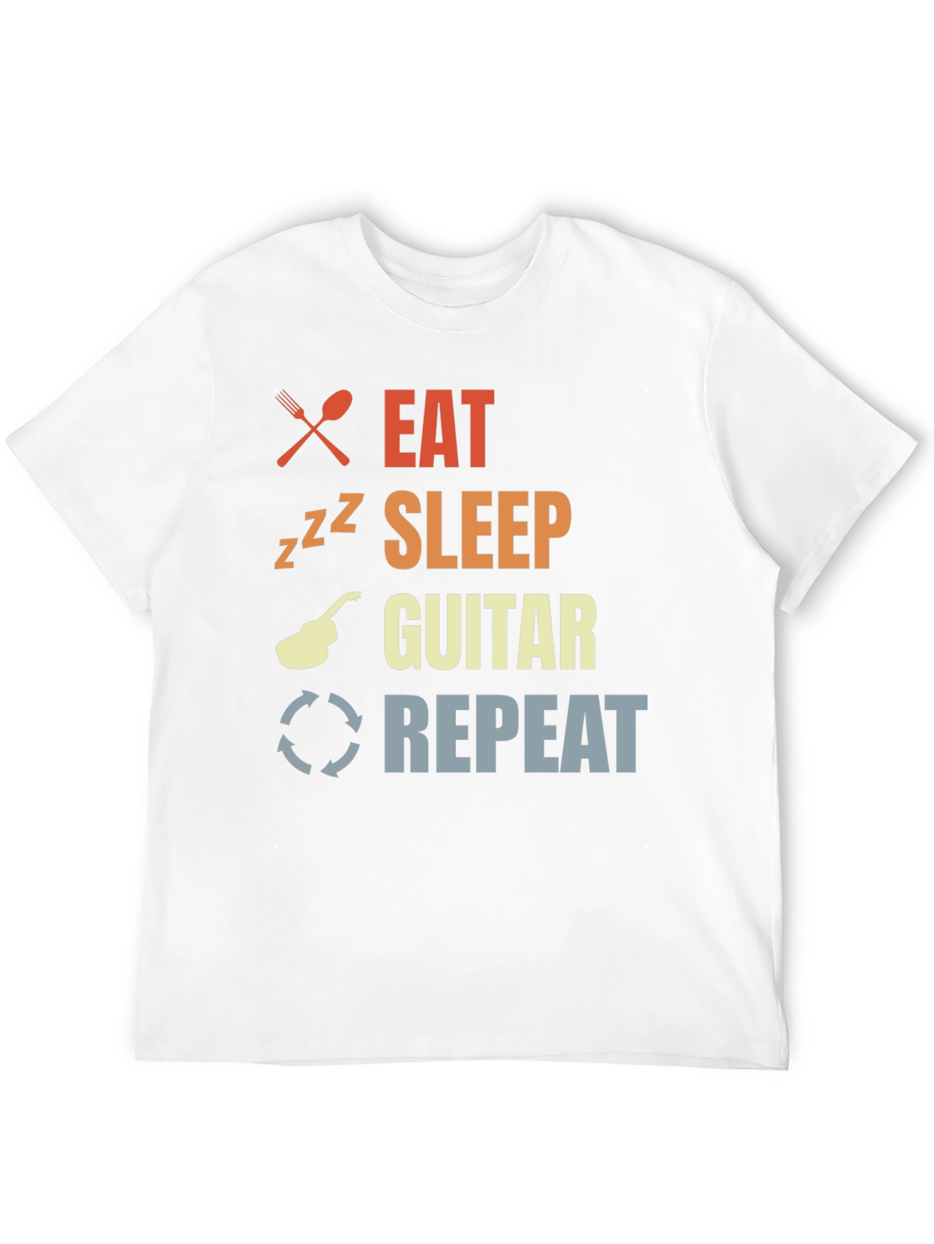 Eat Sleep Guitar Repeat Black T-Shirt