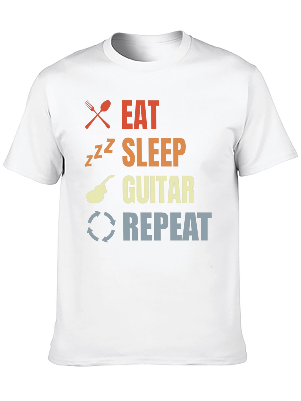 Eat Sleep Guitar Repeat Black T-Shirt
