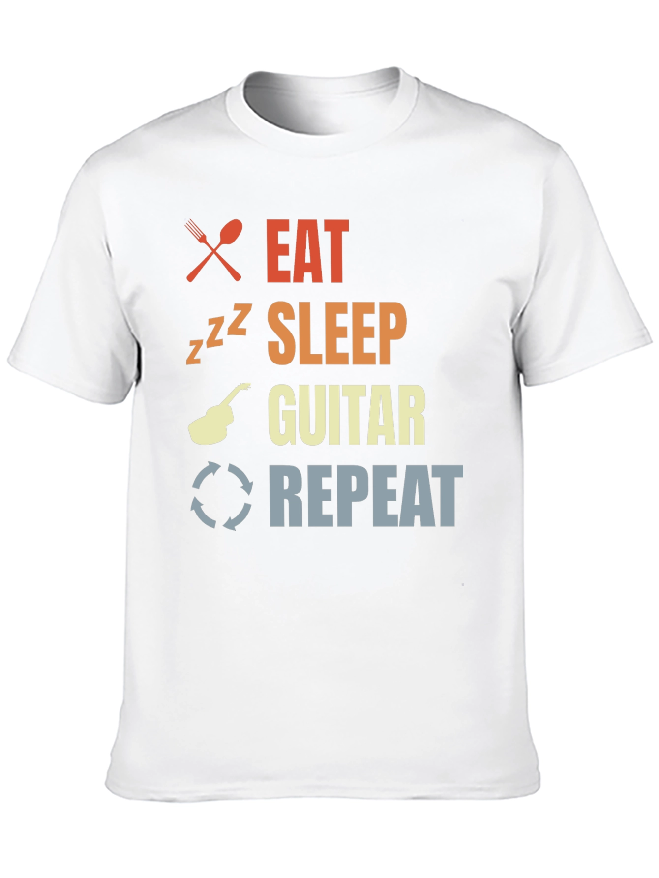 Eat Sleep Guitar Repeat Black T-Shirt