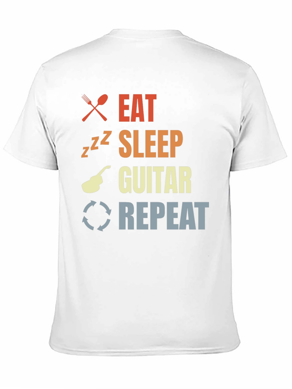 Eat Sleep Guitar Repeat Black T-Shirt