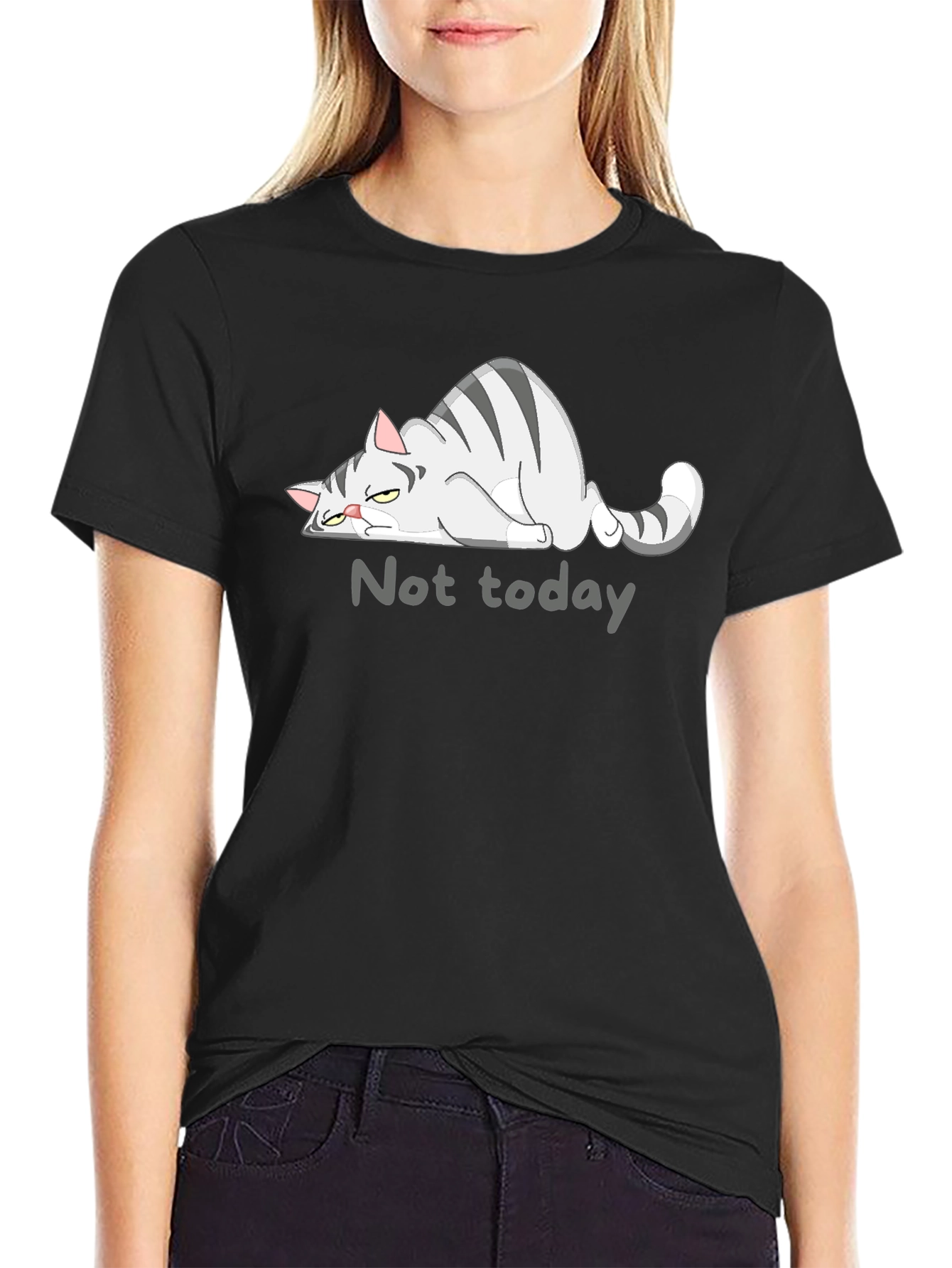 Not Today Cat Graphic T-Shirt