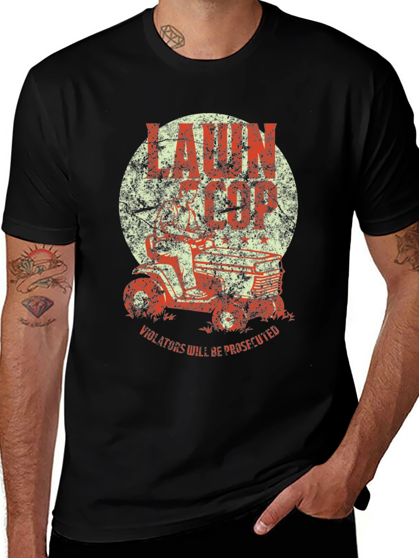 Lawn Cop T-Shirt - Funny Graphic Tee
