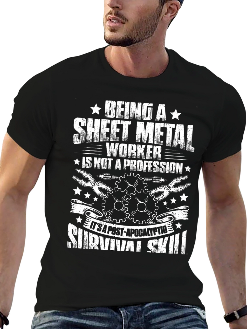 Sheet Metal Worker Survival Skill Graphic T-Shirt