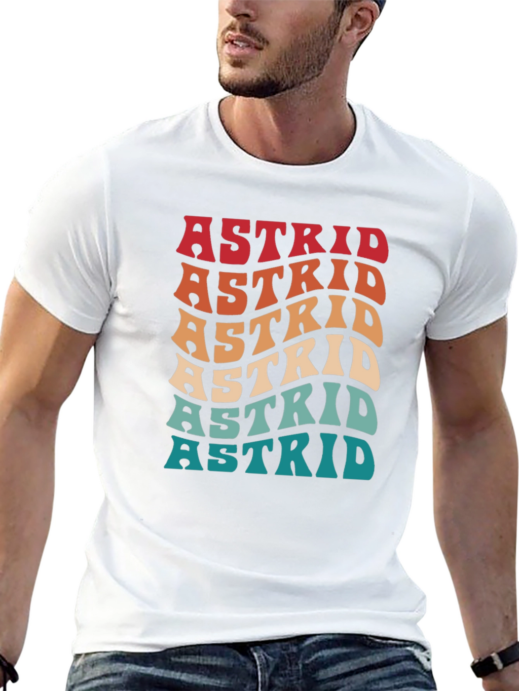 Retro Astrid T-Shirt - Personalized Name Design